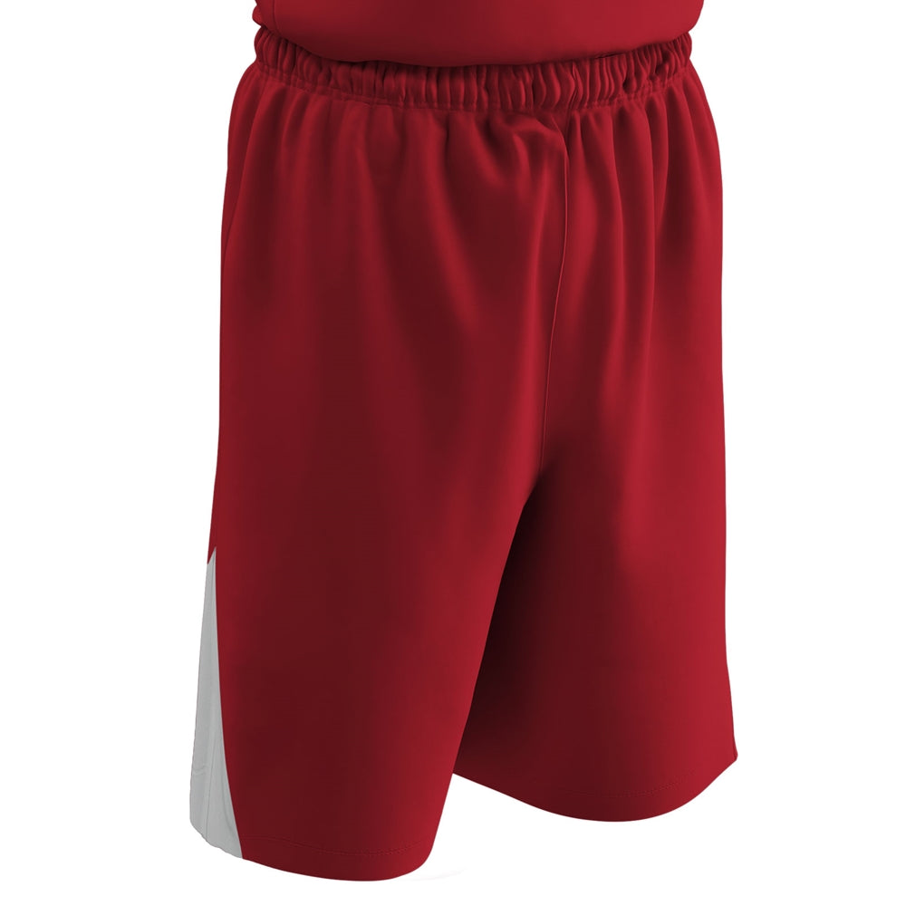 DRI-GEAR Pro-Plus Reversible Basketball Short - Scarlet White - Adult - Large