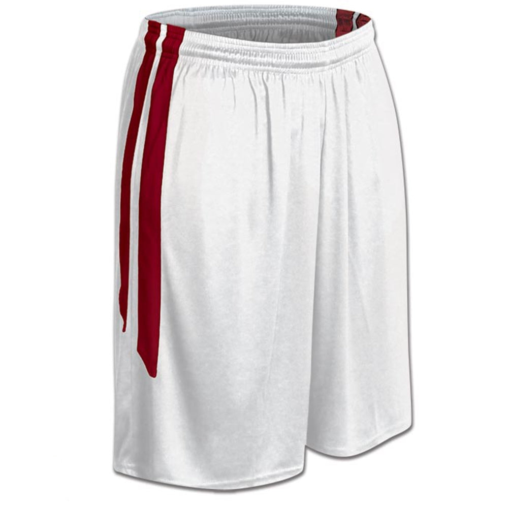 DRI-GEAR Muscle Basketball Short - White Scarlet - Womens - Small