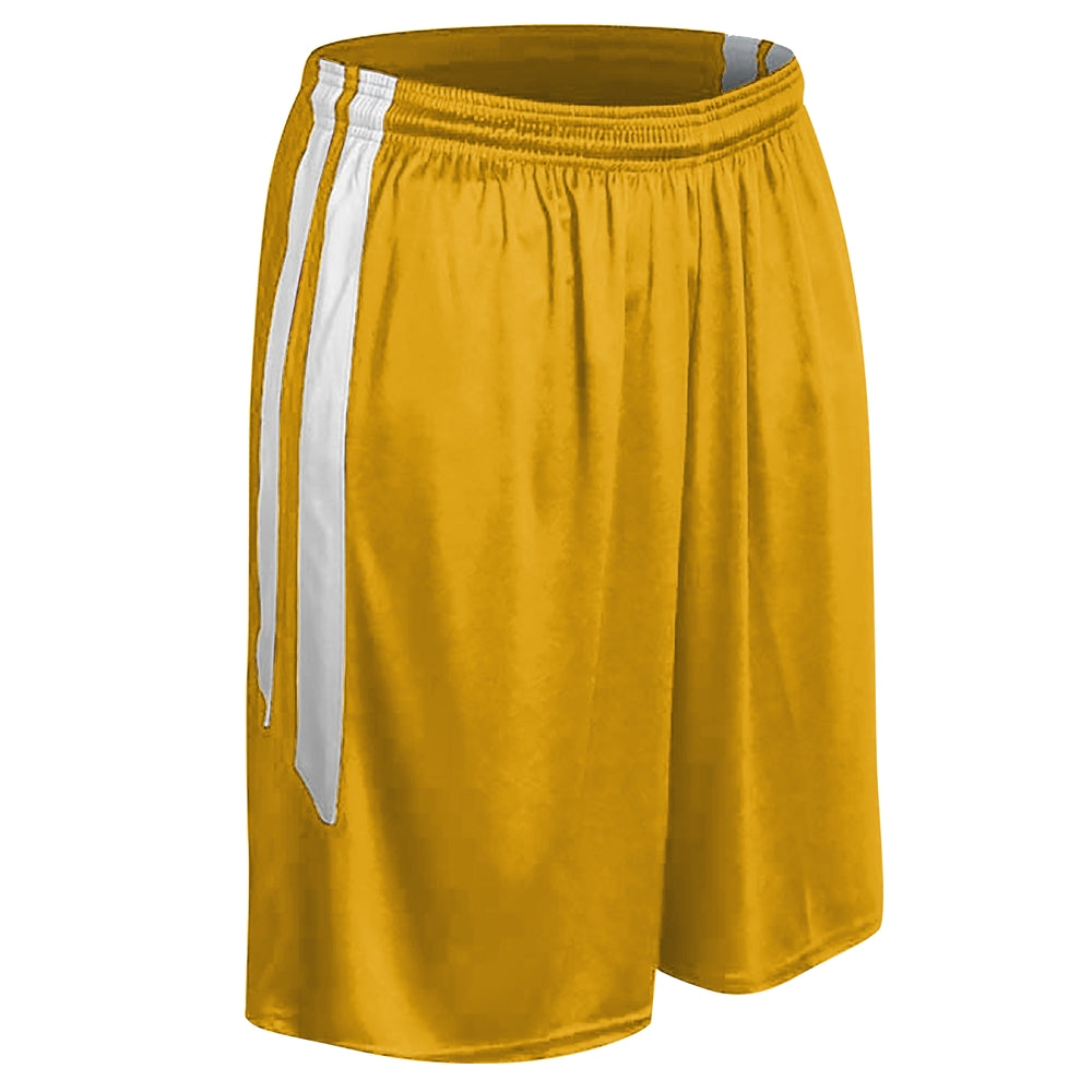 DRI-GEAR Muscle Basketball Short - Gold White - Adult - Small