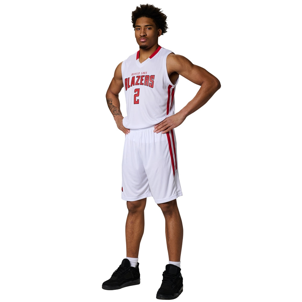 DRI-GEAR Muscle Basketball Short - White Black - Adult - Medium
