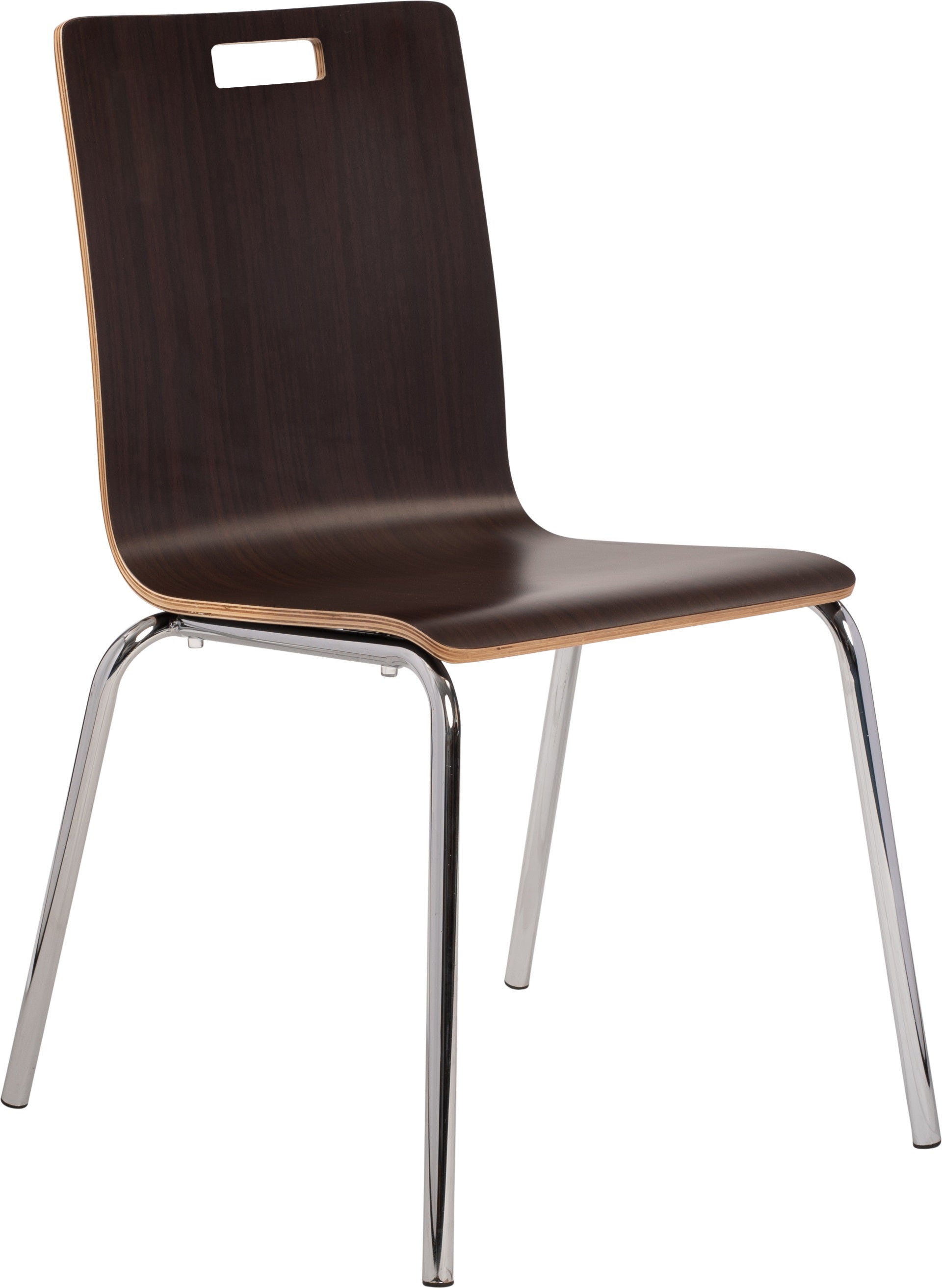 NPS® Bushwick Café Chair, Surface Color: Espresso, Frame Color: Chrome