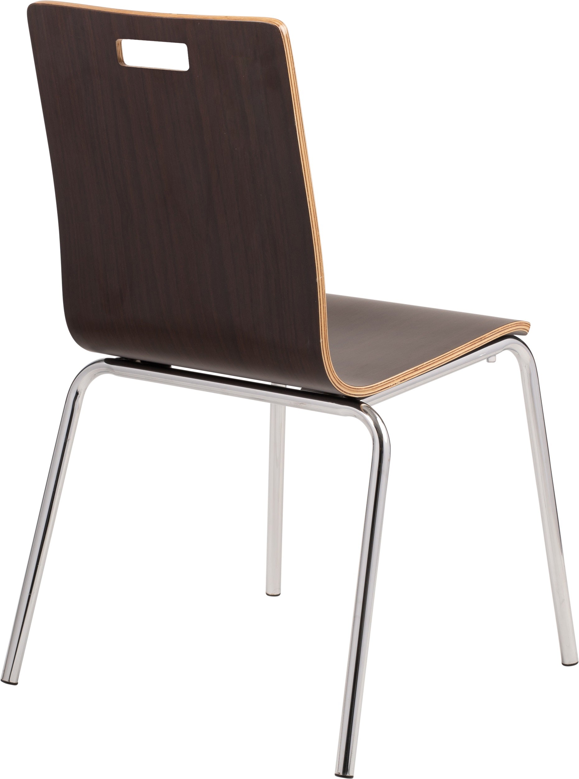 NPS® Bushwick Café Chair, Surface Color: Espresso, Frame Color: Chrome