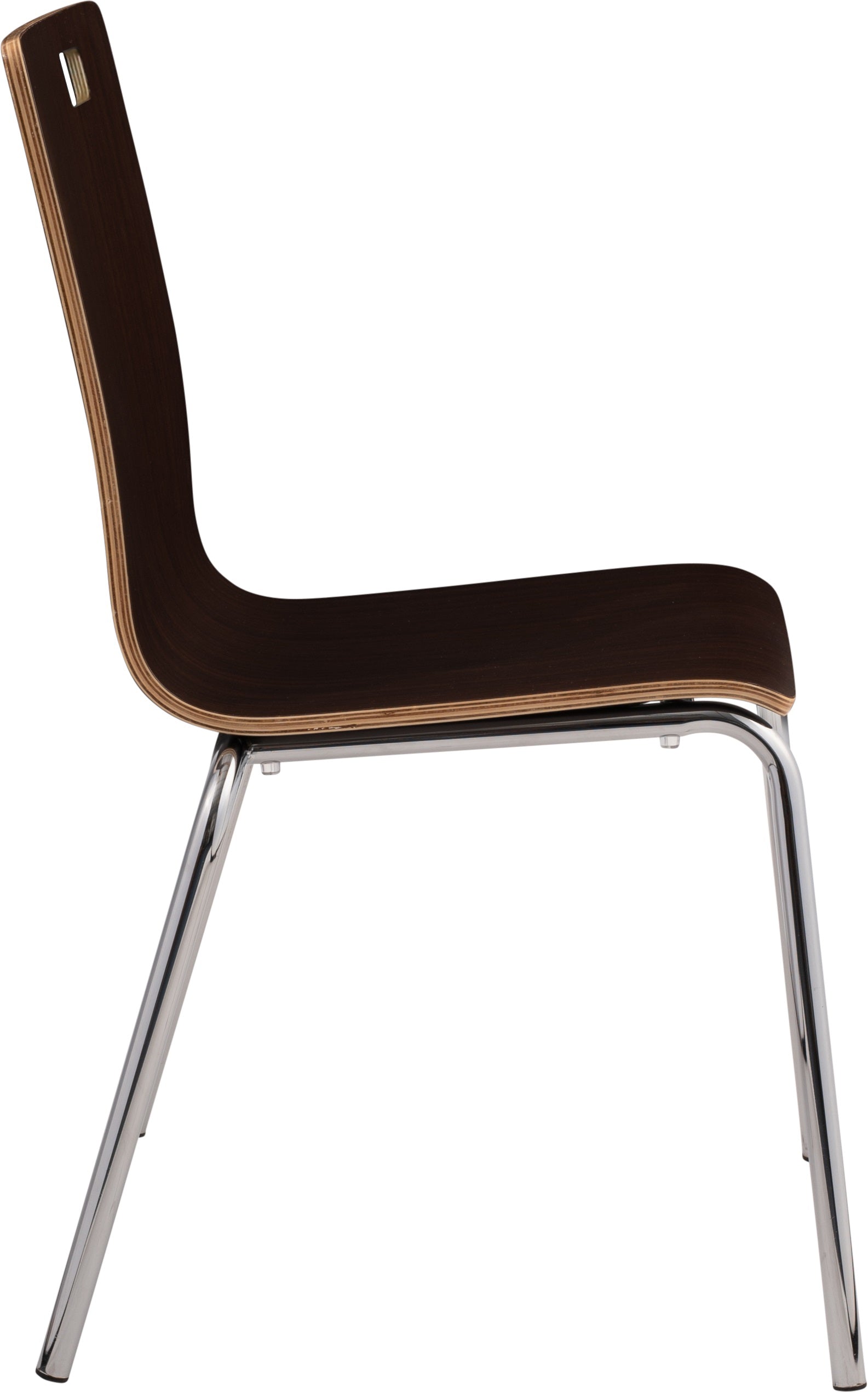 NPS® Bushwick Café Chair, Surface Color: Espresso, Frame Color: Chrome
