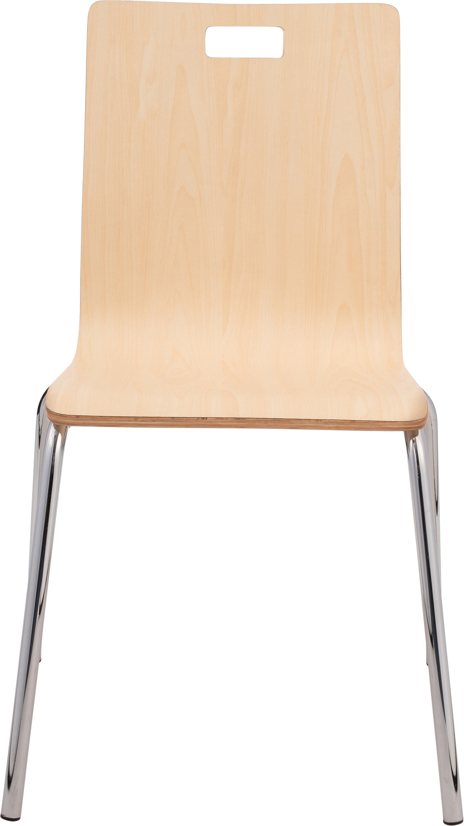NPS® Bushwick Café Chair, Surface Color: Natural, Frame Color: Chrome