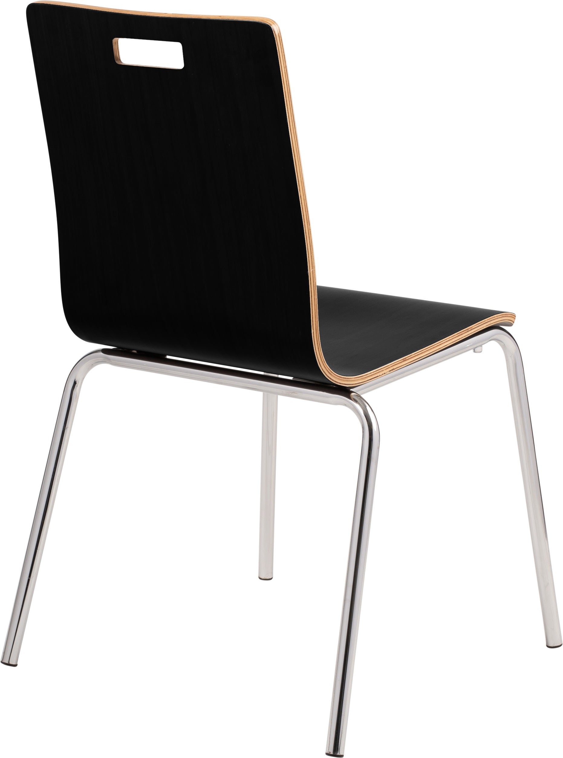 NPS® Bushwick Café Chair, Surface Color: Black, Frame Color: Chrome