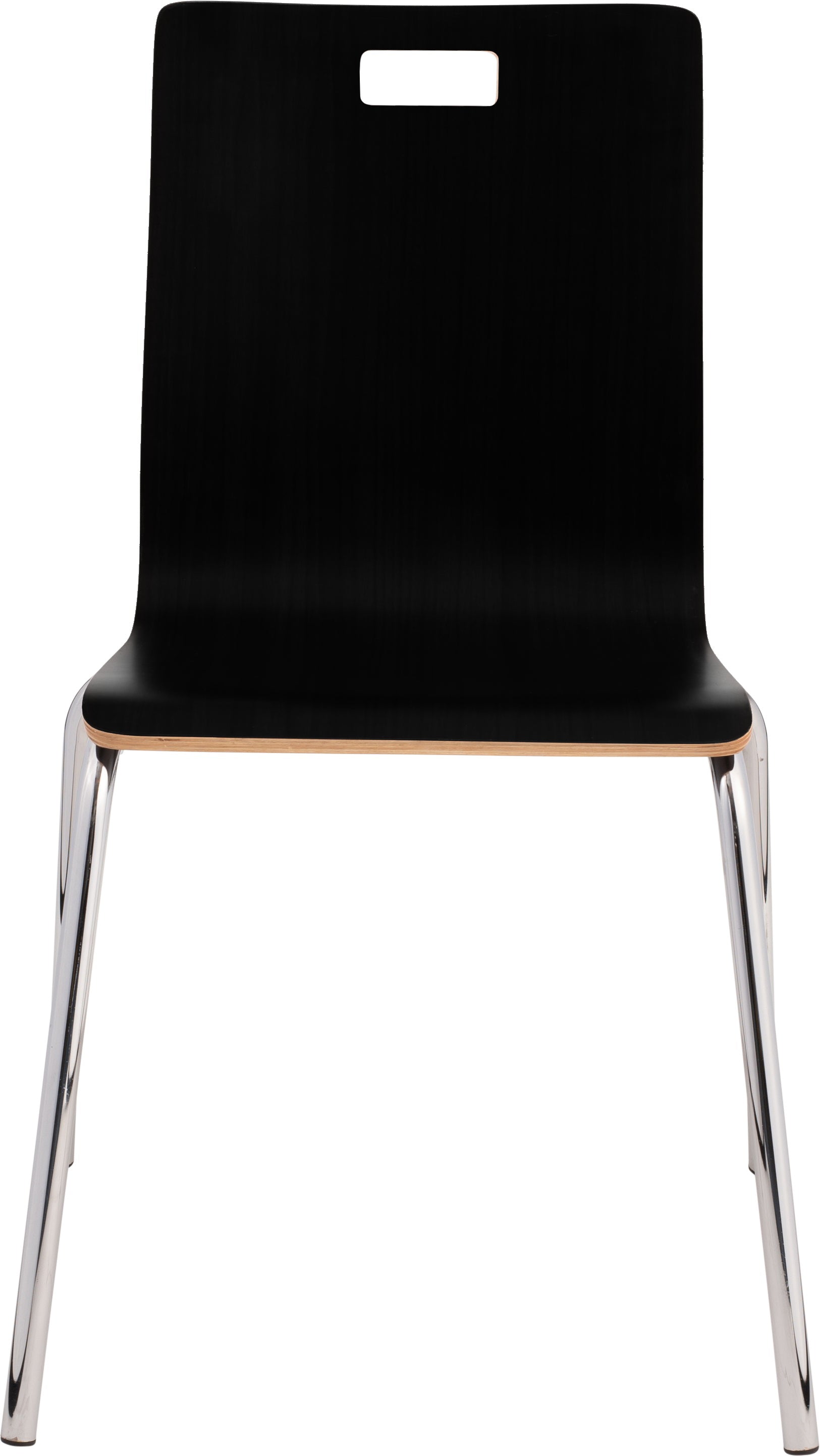 NPS® Bushwick Café Chair, Surface Color: Black, Frame Color: Chrome