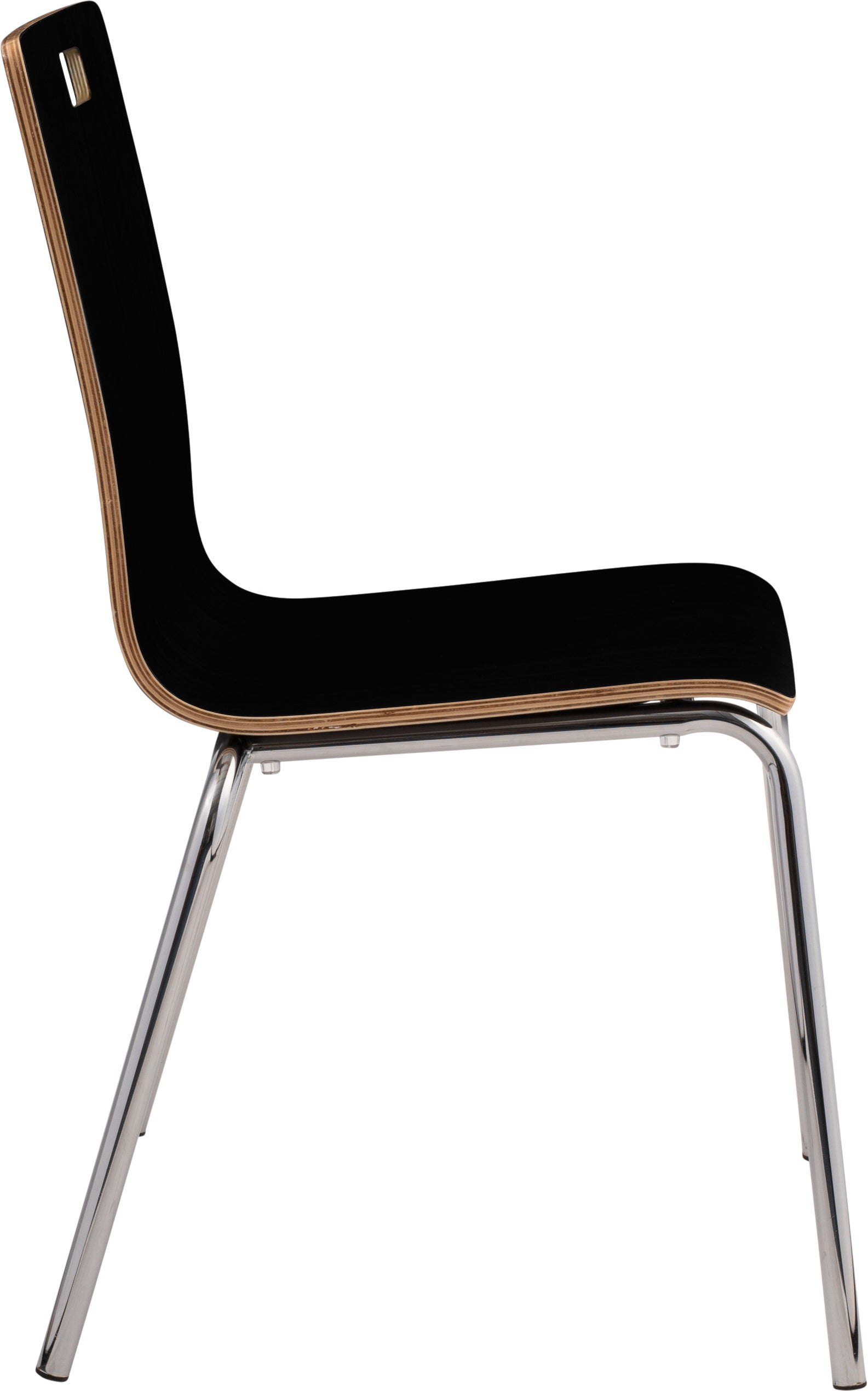 NPS® Bushwick Café Chair, Surface Color: Black, Frame Color: Chrome