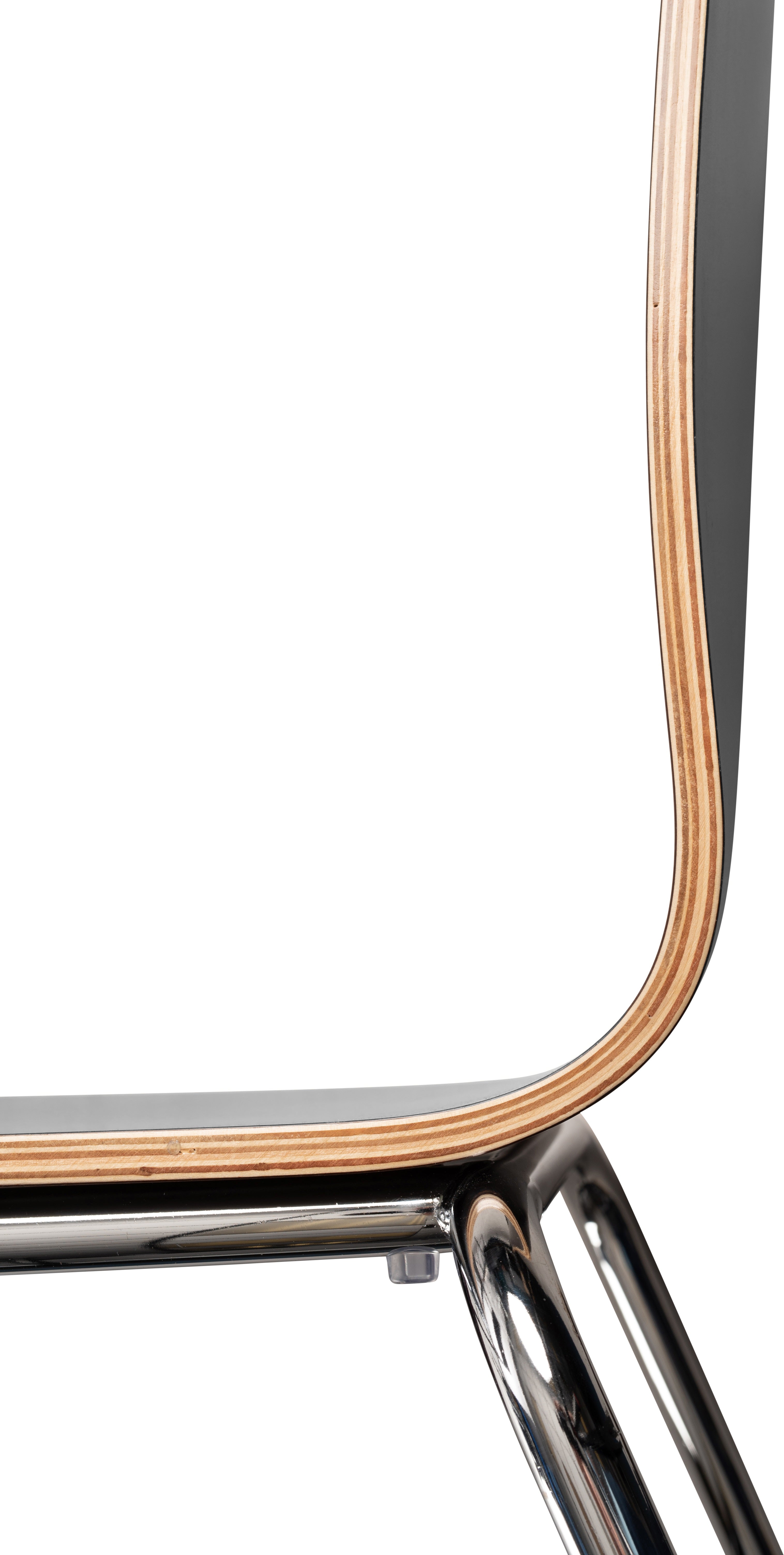 NPS® Bushwick Café Chair, Surface Color: Black, Frame Color: Chrome