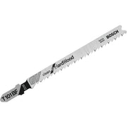 Bosch T-Shank 4 In. x 10 TPI Bi-Metal Jig Saw Blade, Clean for Hardwood (5-Pack)