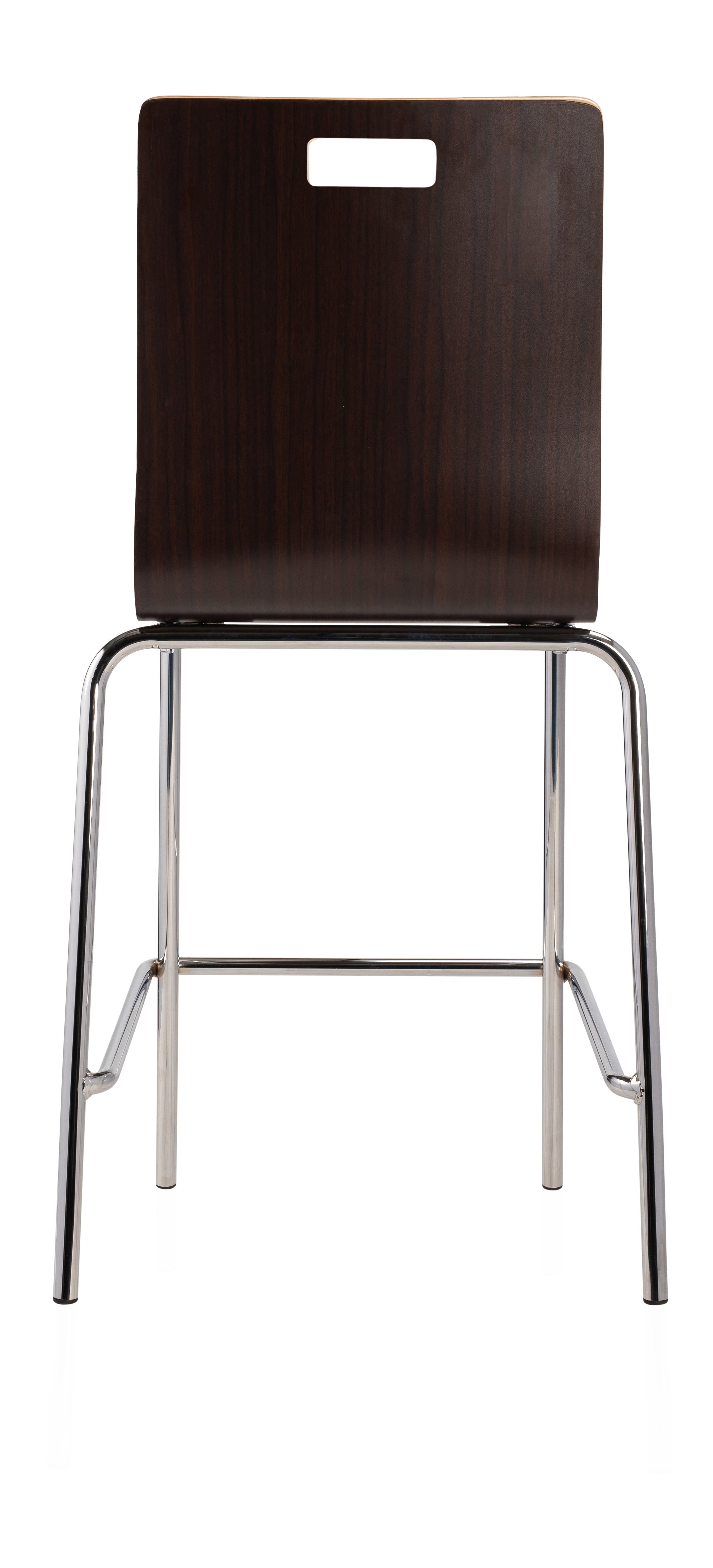 NPS® Bushwick Café Stool, 24"H, Surface Color: Espresso, Frame Color: Chrome
