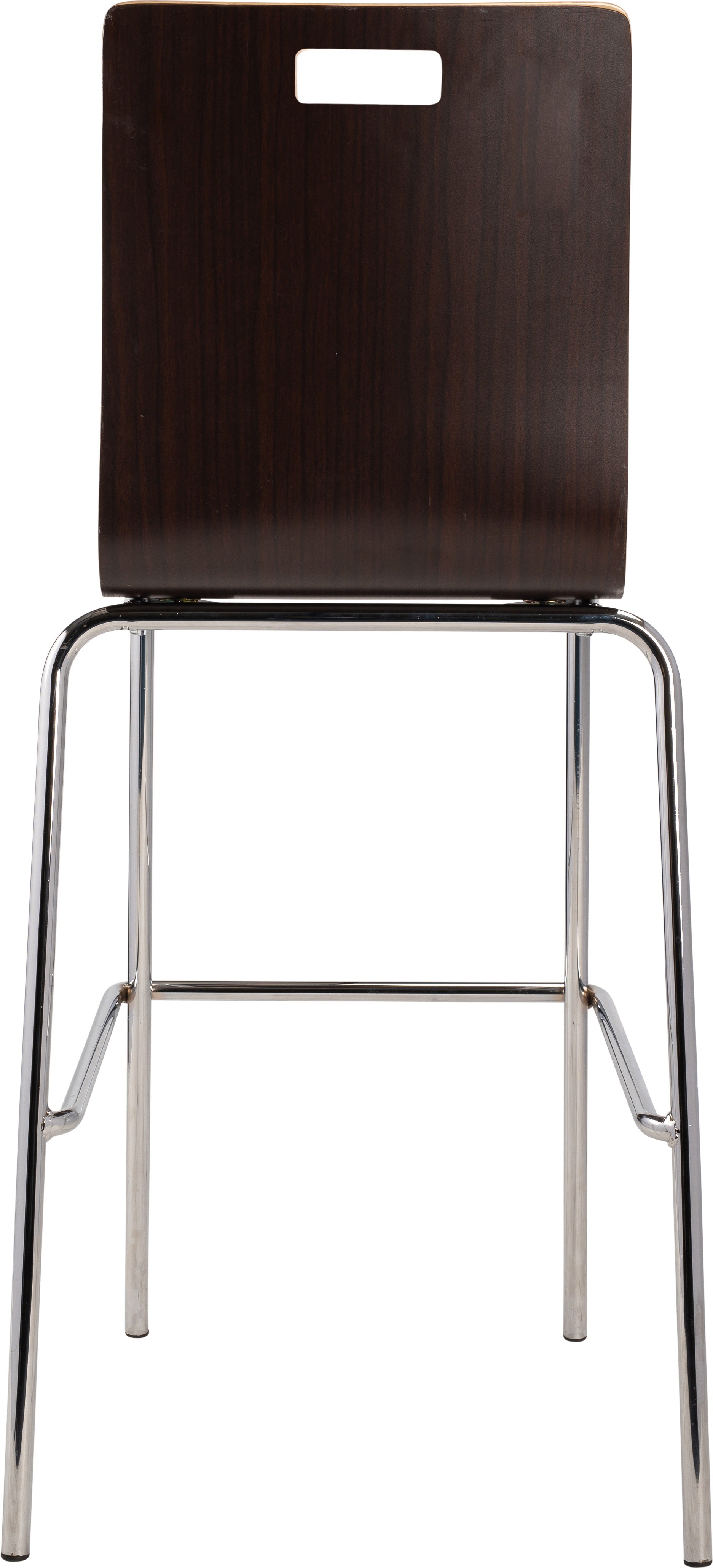 NPS® Bushwick Café Stool, 30"H, Surface Color: Espresso, Frame Color: Chrome