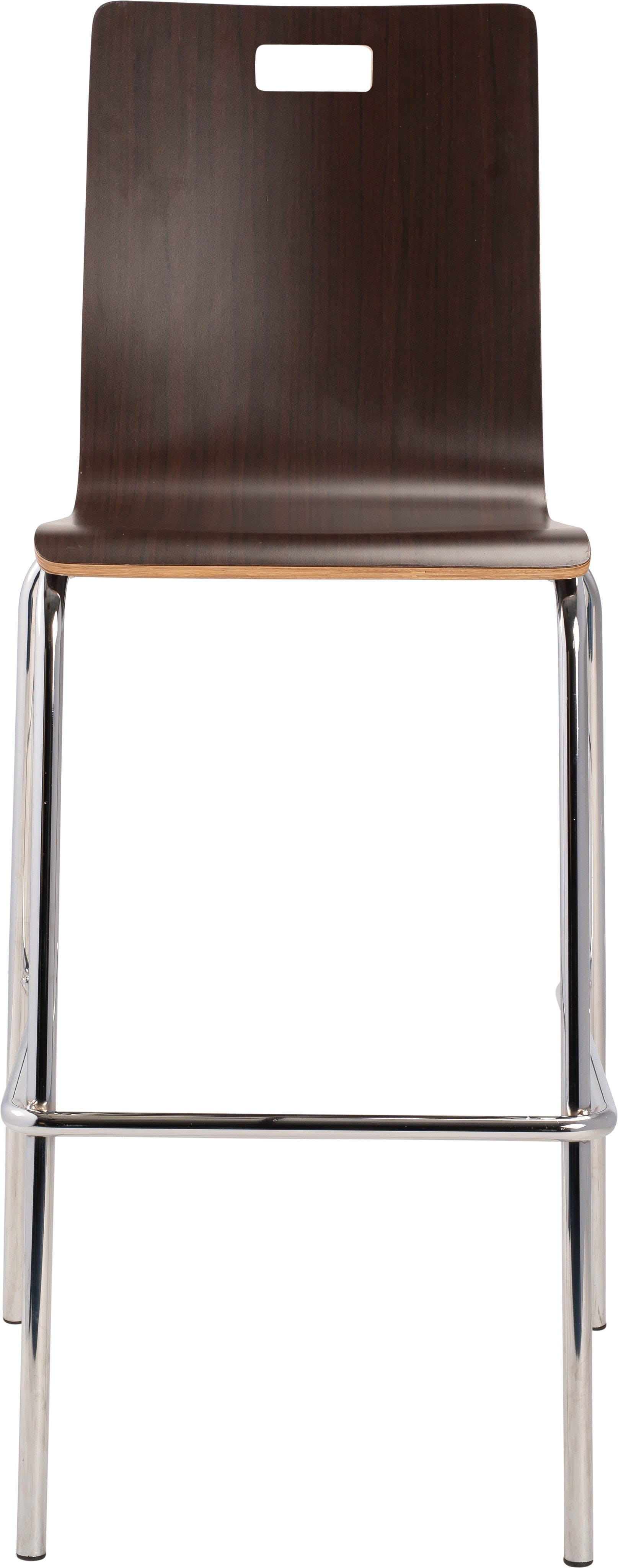 NPS® Bushwick Café Stool, 30"H, Surface Color: Espresso, Frame Color: Chrome