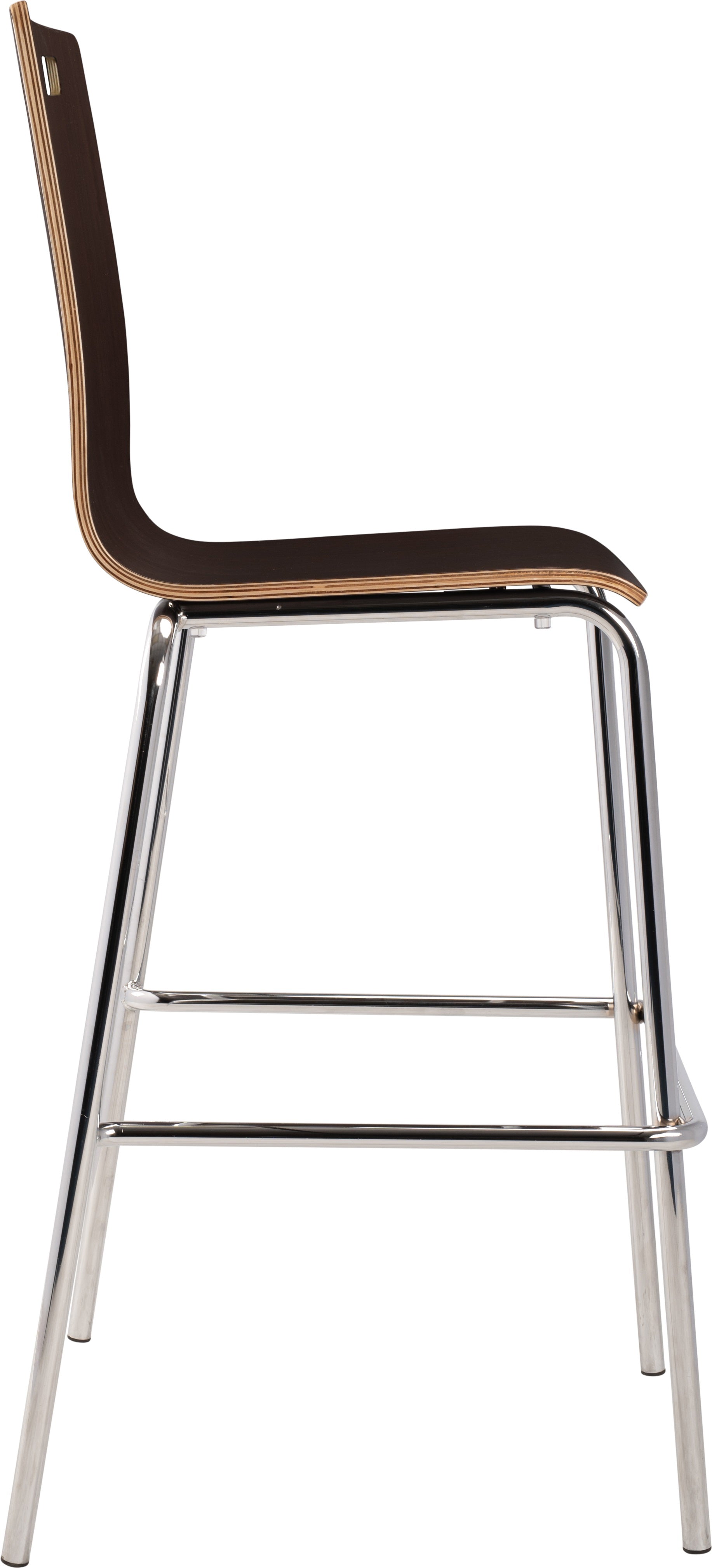 NPS® Bushwick Café Stool, 30"H, Surface Color: Espresso, Frame Color: Chrome