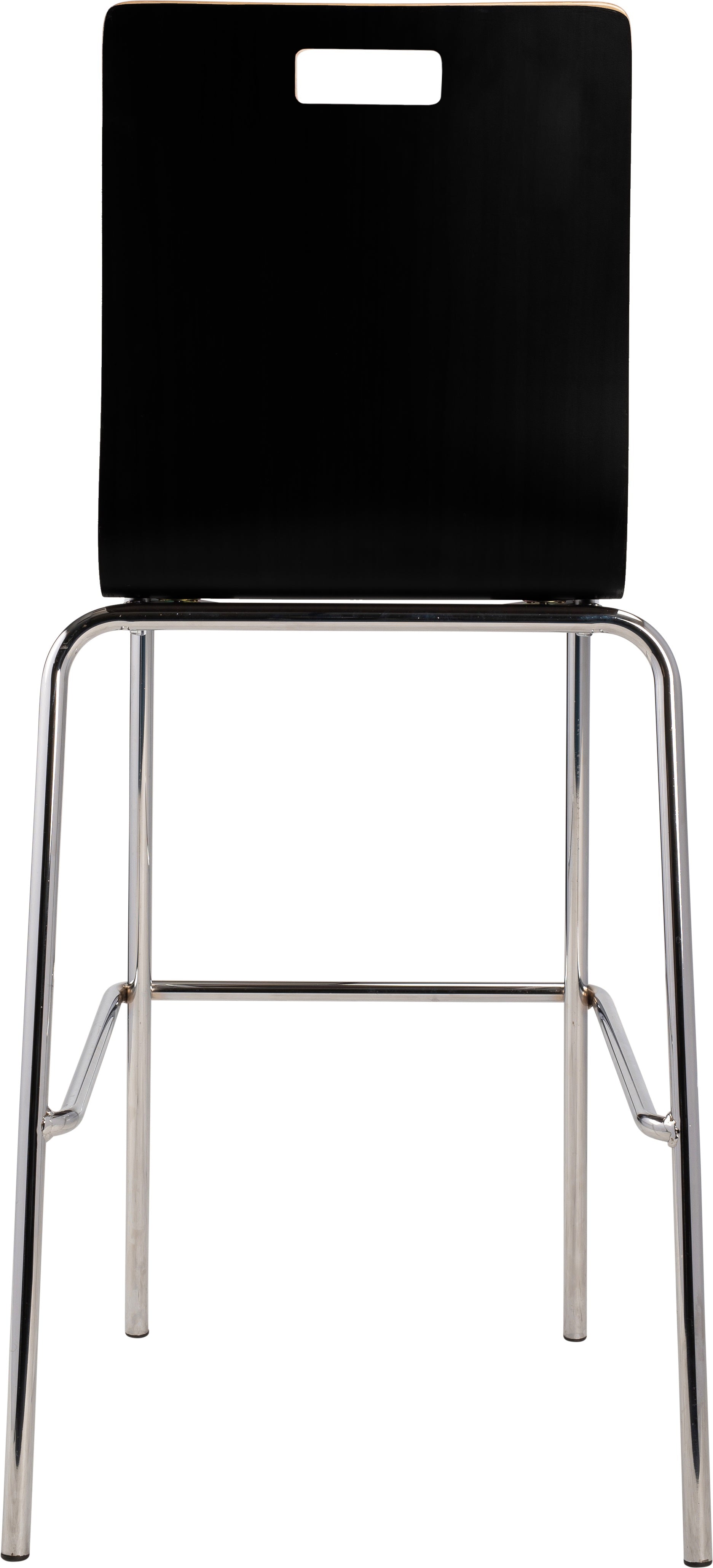 NPS® Bushwick Café Stool, 30"H, Surface Color: Black, Frame Color: Chrome