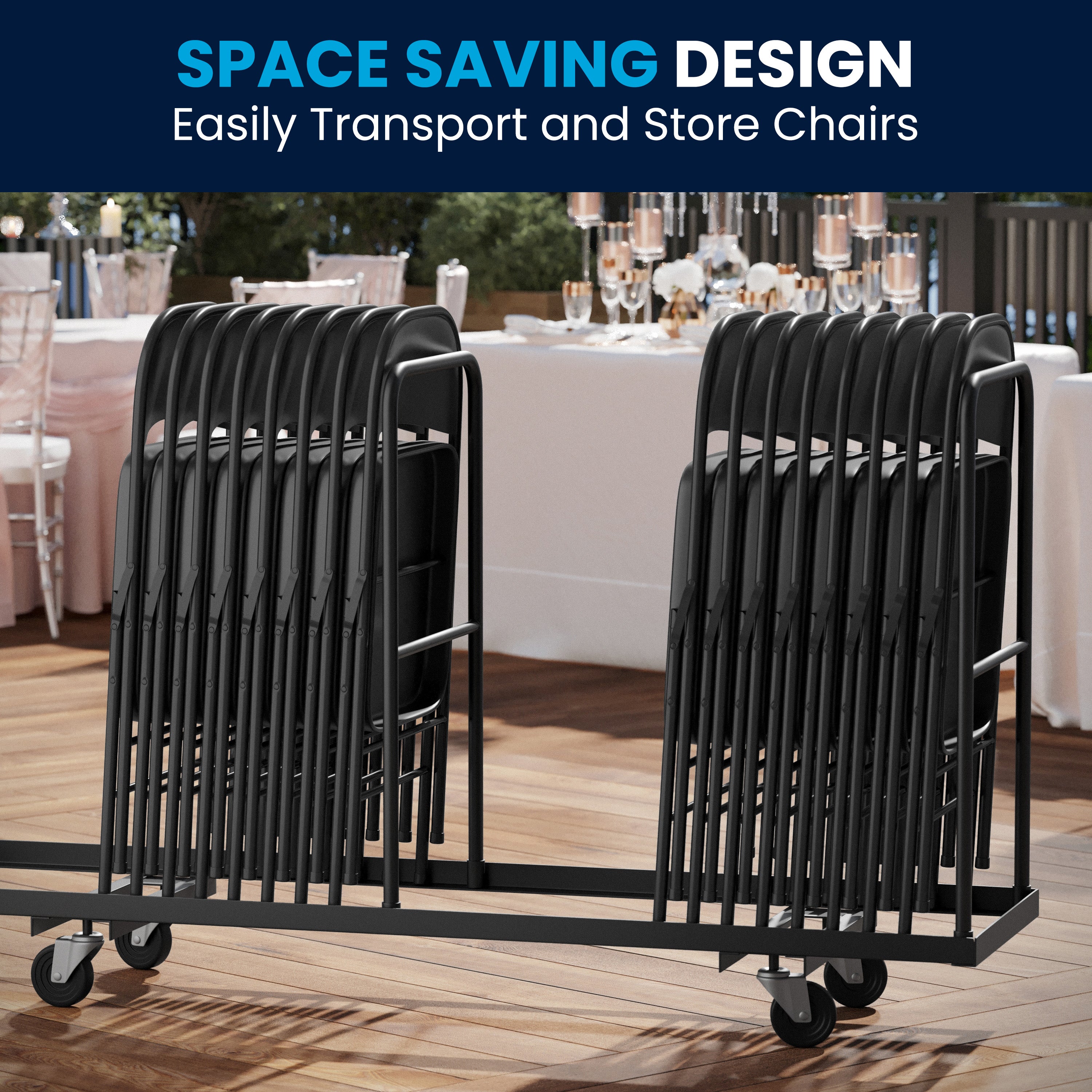 2 Pack HERCULES Series Double Braced Black Metal Folding Chair