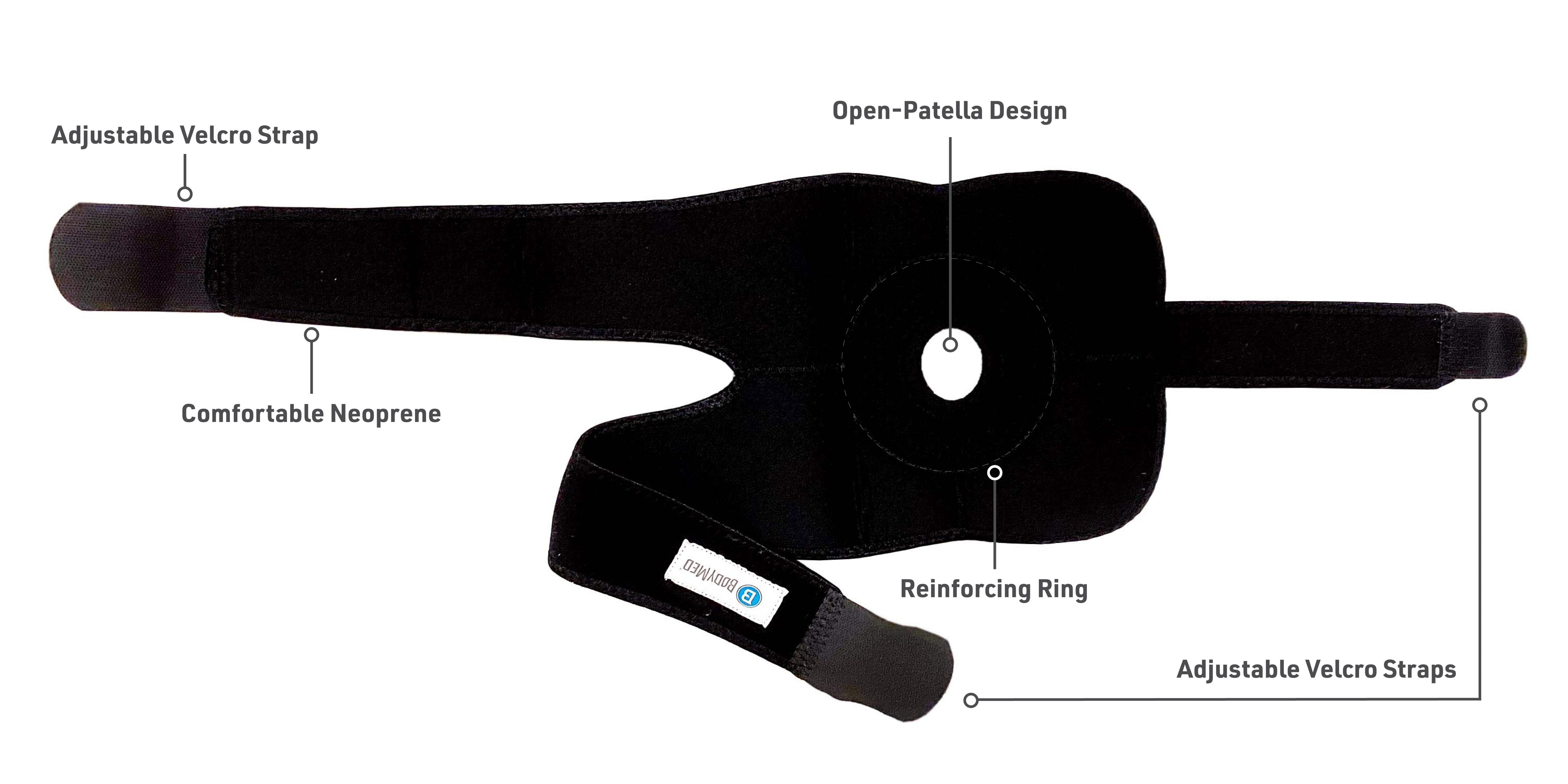 Bodymed Knee Support With Adjustable Strapping & Breathable Neoprene