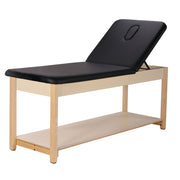 Bodymed Treatment Table W/ Adjustable Backrest, Nose Hole, Pvc Cover, 2.5" Multi-Layered Foam System. Black. Nose Hole Plug Included