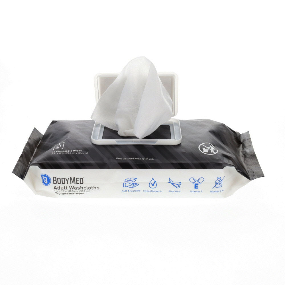 Bodymed Washcloths Fragrance Free, 8" X 12", 48 Pcs Per Bag