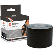Body Sport Physio Tape, 2" X 5-1/2 Yards, Black, Latex Free, Water Resistant