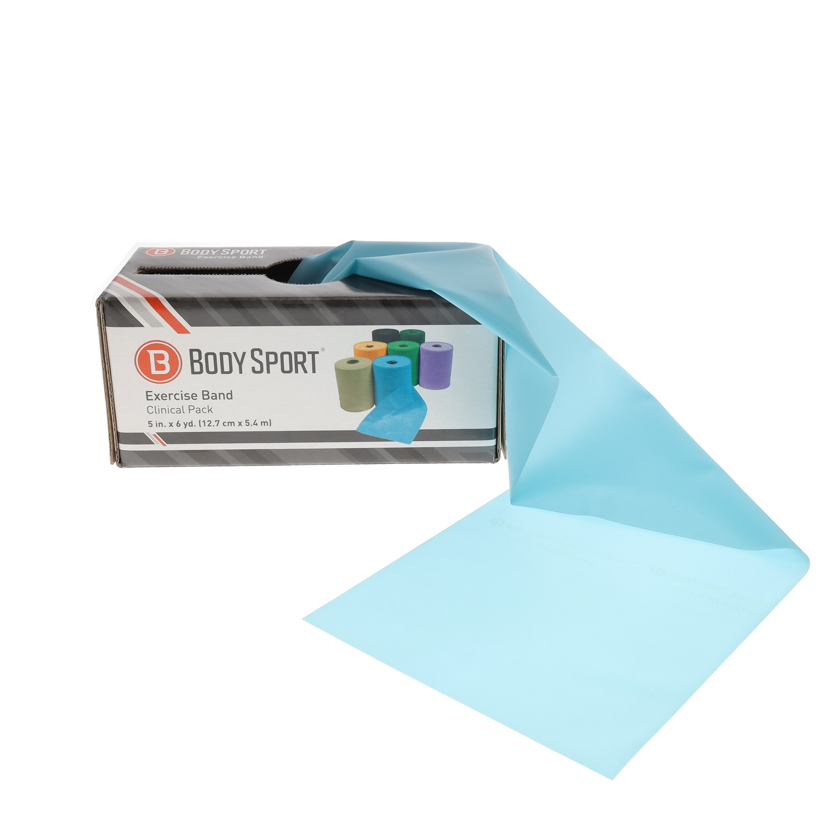 Body Sport Exercise Band, 6 Yd Roll, Light Resistance, Light Blue