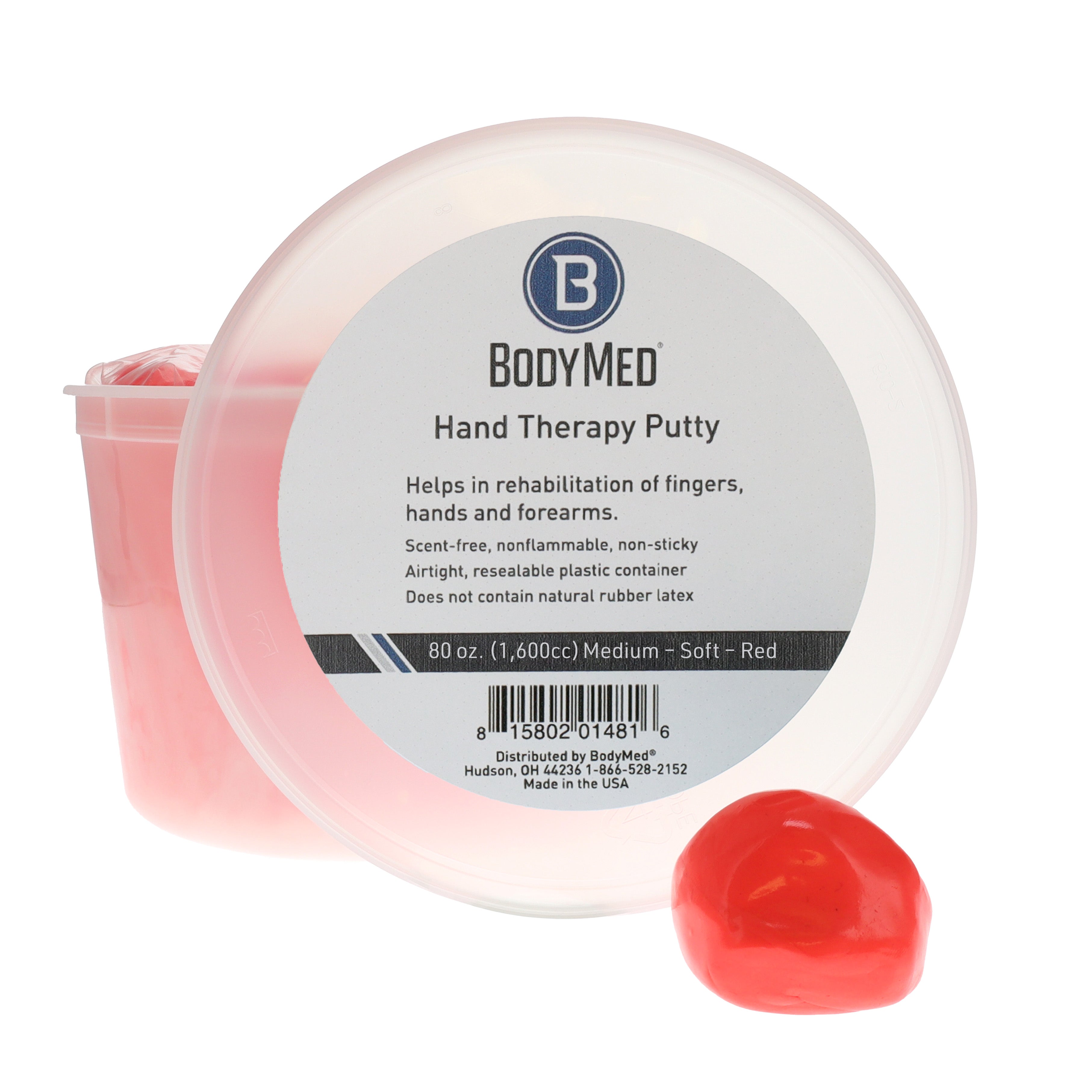 Body Sport Hand Therapy Putty, Red, Medium-Soft, 80 Oz. (5 Lbs.)