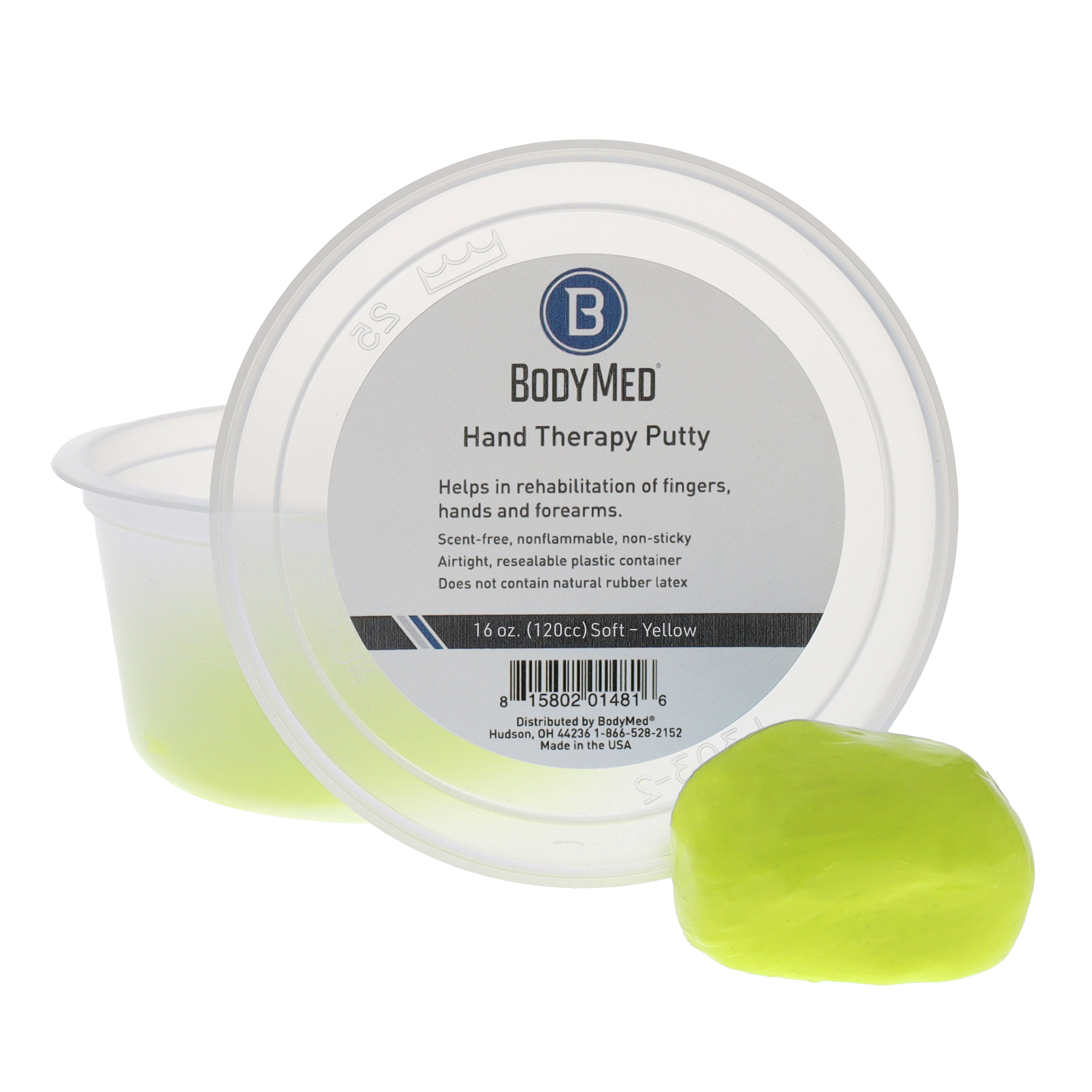 Body Sport Hand Therapy Putty, Yellow, Soft, 16 Oz. (1 Lb.)