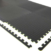 Black Eva Puzzle Mat With Green Backing, 24" X 24" X 1/2", 6/Set