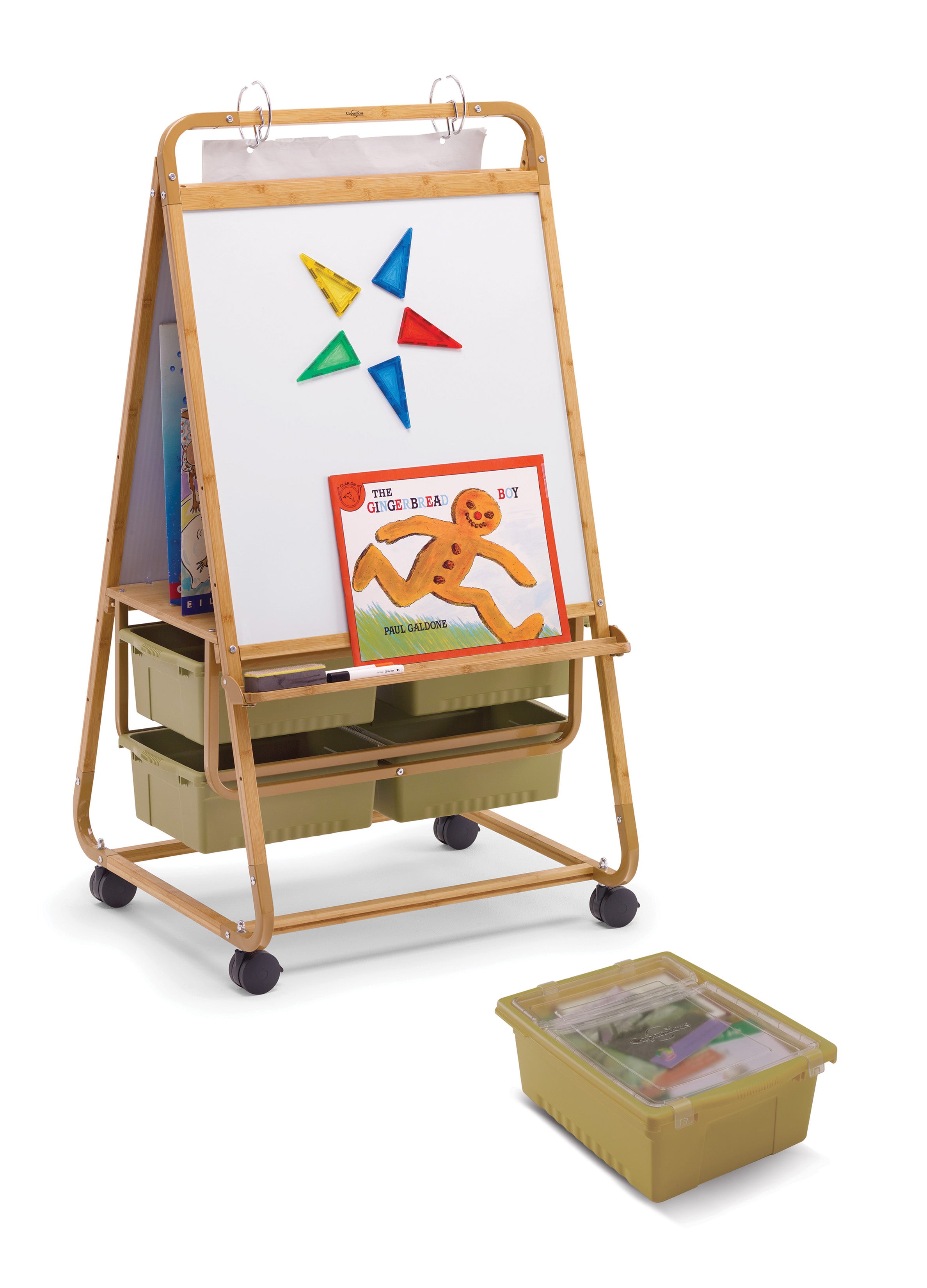 Double Sided Bamboo Teaching Easel with Lids