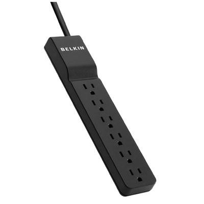Belkin - Home/Office BE106000-04 6-Outlets Surge Suppressor - Black