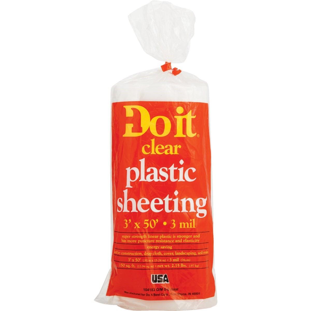 3 Ft. X 50 Ft. Clear 3 Mil. Poly Film Sheeting