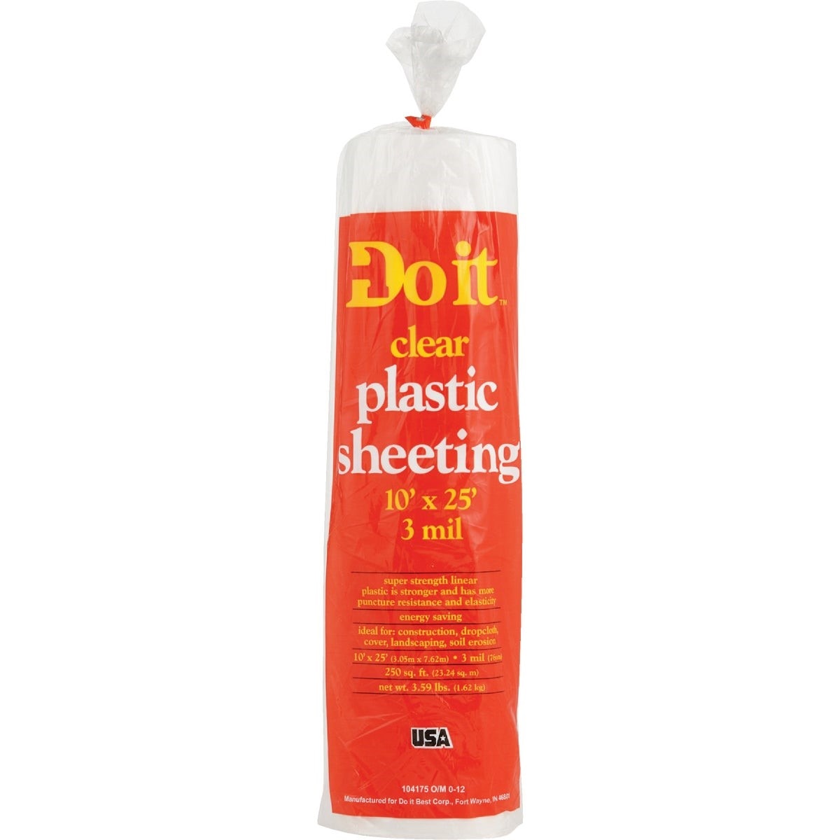 10 Ft. X 25 Ft. Clear 3 Mil. Poly Film Sheeting