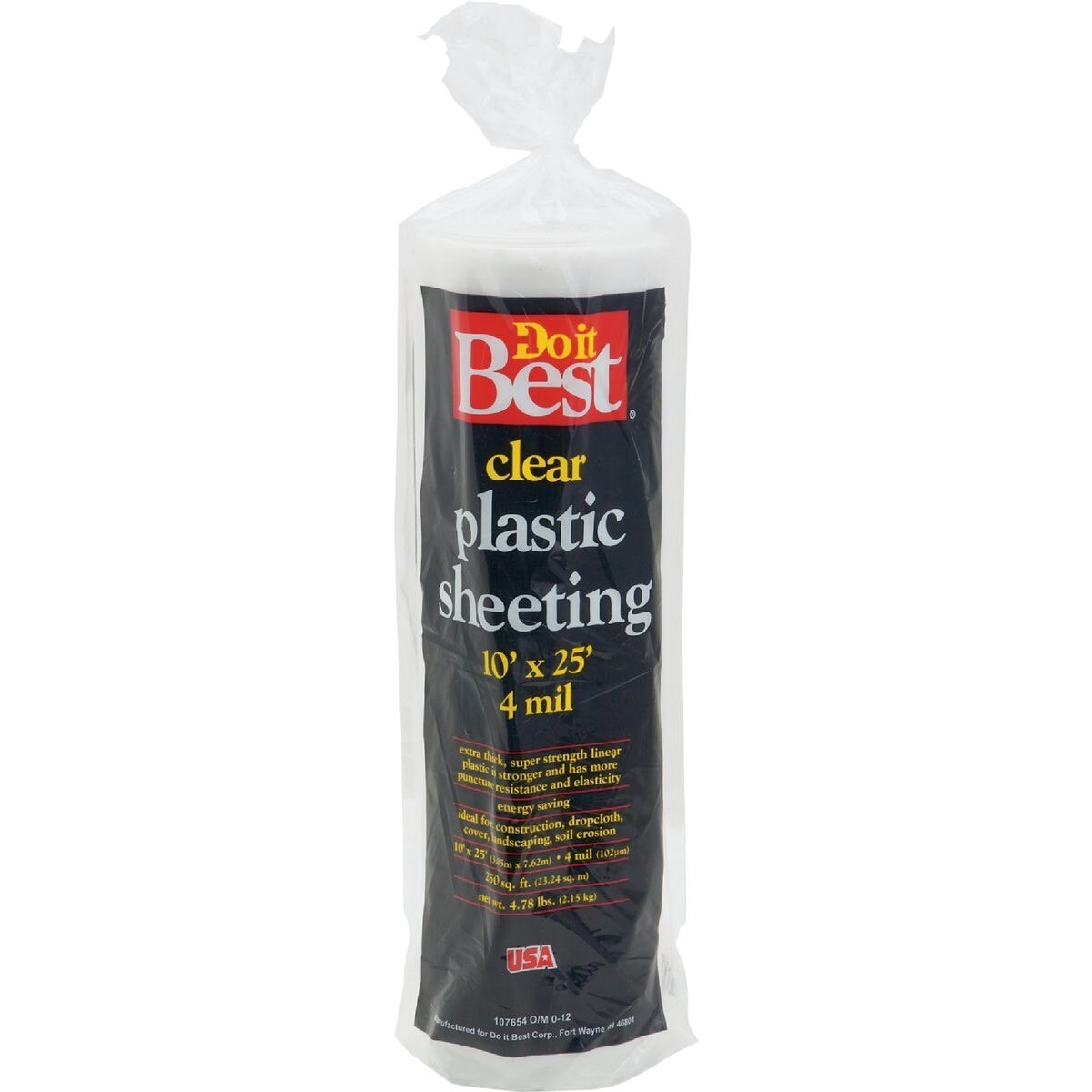 10 Ft. X 25 Ft. Clear 4 Mil. Poly Film Sheeting