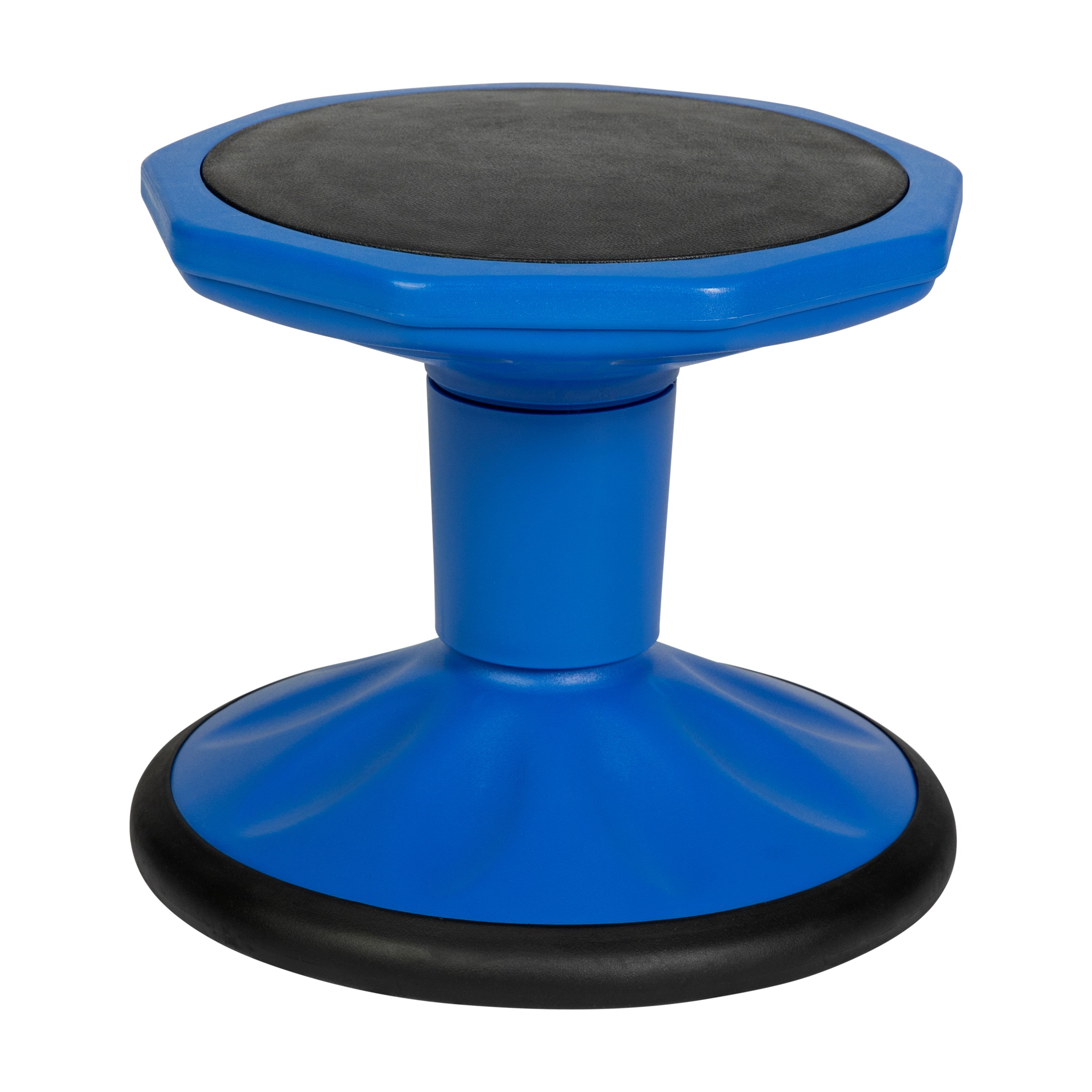 Lucas Fixed Height Kids Flexible Active Stool for Classroom and Home with Non-Skid Bottom in Blue, 12" Seat Height