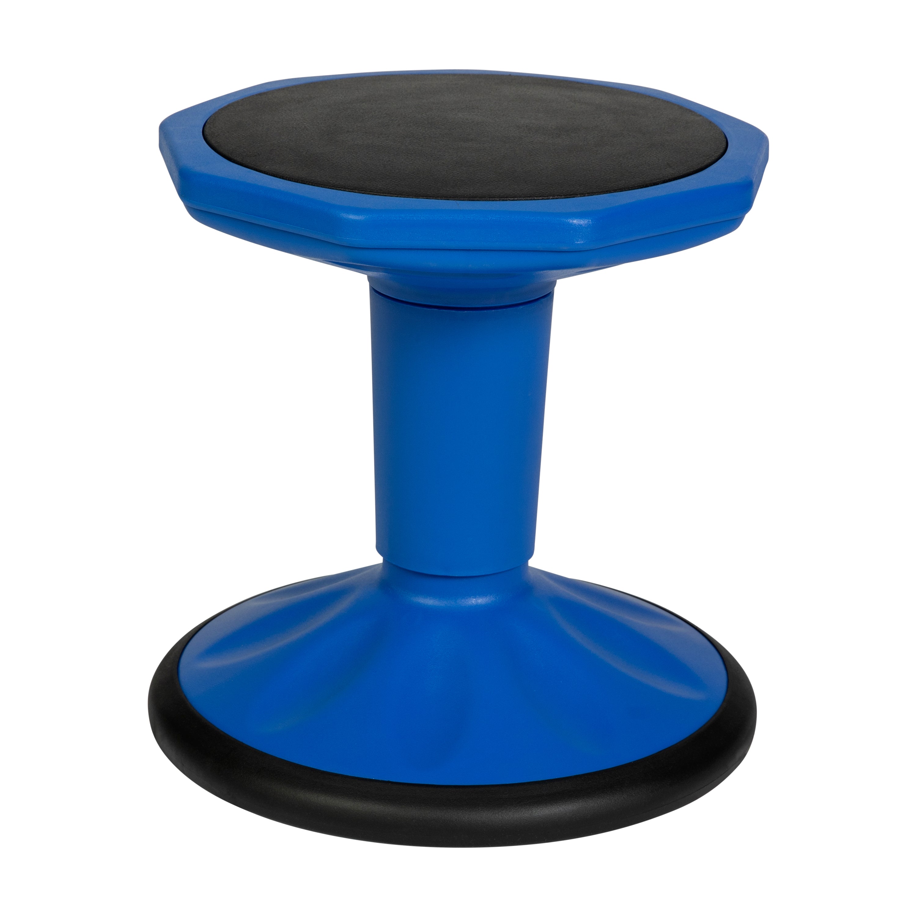 Lucas Fixed Height Kids Flexible Active Stool for Classroom and Home with Non-Skid Bottom in Blue, 14" Seat Height