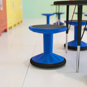 Lucas Fixed Height Kids Flexible Active Stool for Classroom and Home with Non-Skid Bottom in Blue, 14" Seat Height