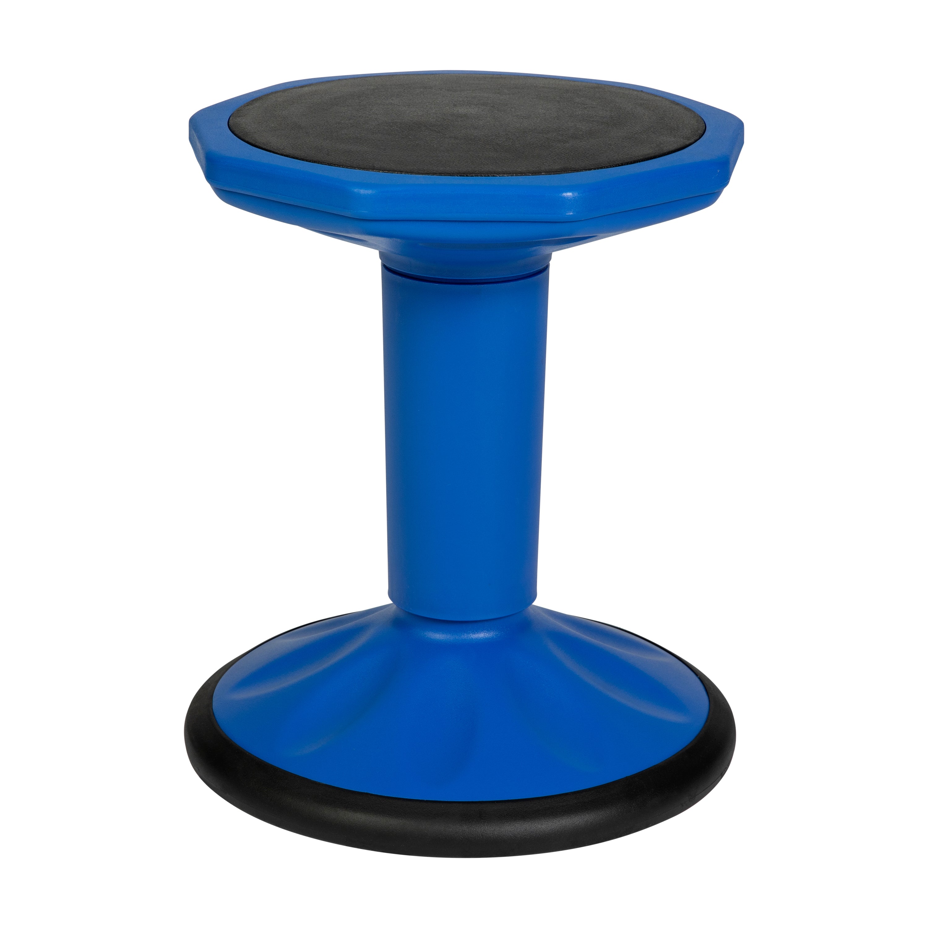 Lucas Fixed Height Kids Flexible Active Stool for Classroom and Home with Non-Skid Bottom in Blue, 16" Seat Height