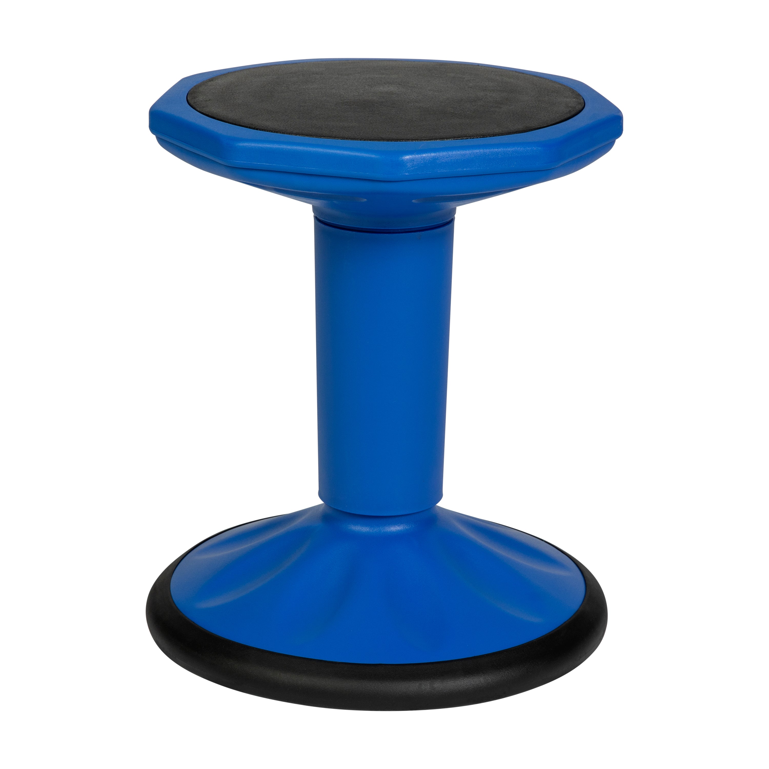 Lucas Fixed Height Kids Flexible Active Stool for Classroom and Home with Non-Skid Bottom in Blue, 16" Seat Height