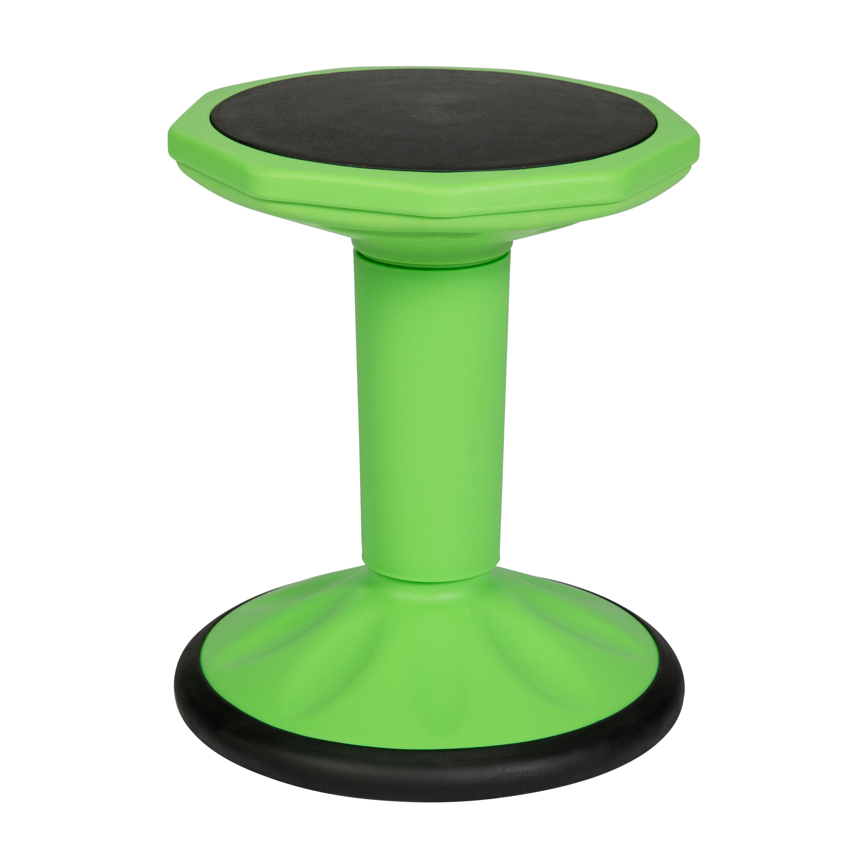 Lucas Fixed Height Kids Flexible Active Stool for Classroom and Home with Non-Skid Bottom in Green, 16" Seat Height