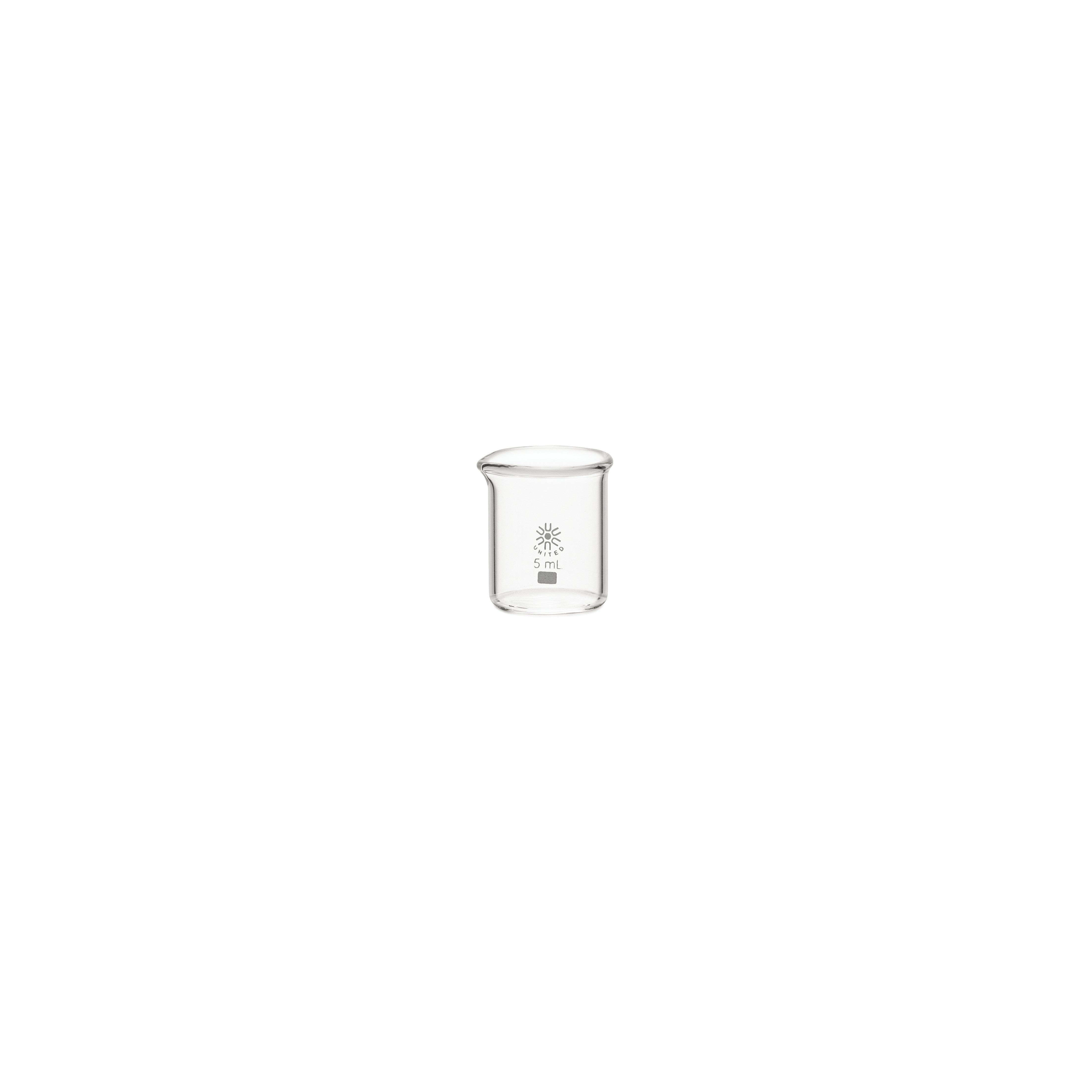 United Scientific® Beakers, Low Form, Borosilicate Glass, 5 mL, comes with 12