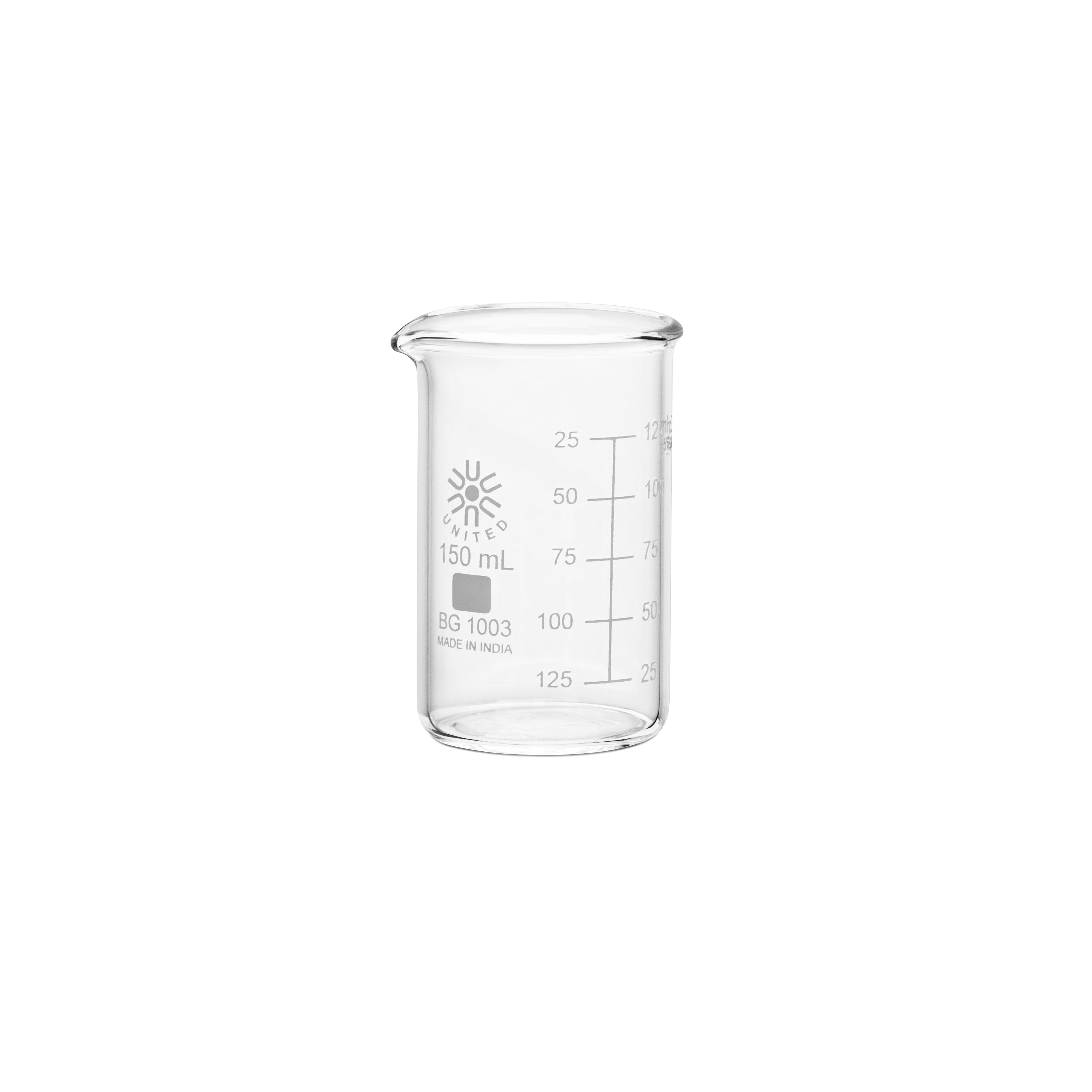 United Scientific® Beakers, Low Form, Heavy Duty, 150 mL, comes with 12