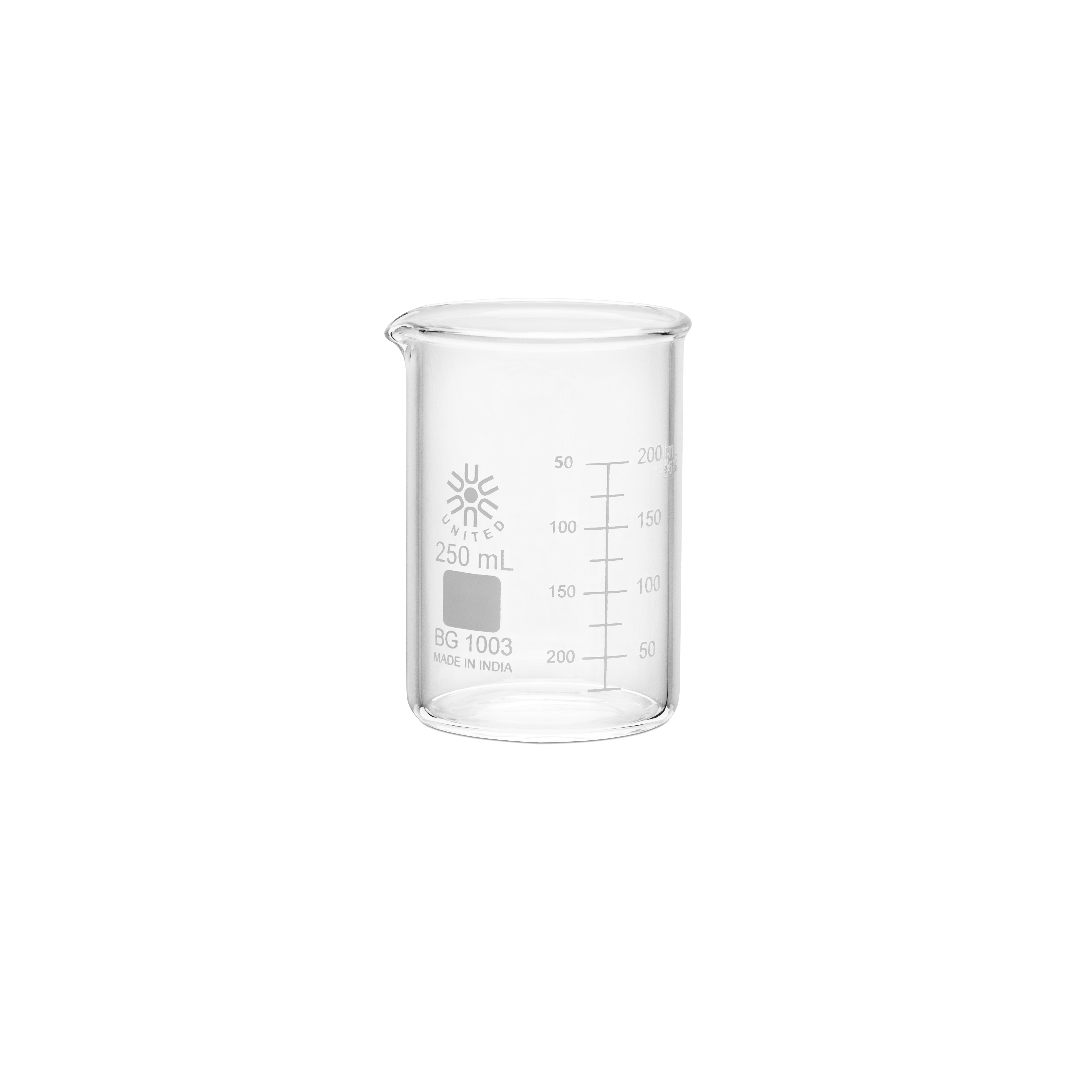 United Scientific® Beakers, Low Form, Heavy Duty, 250 mL, comes with 12