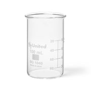 United Scientific® Beakers, Berzelius, Tall Form, No Spout, Borosilicate Glass, 100 mL, comes with 12