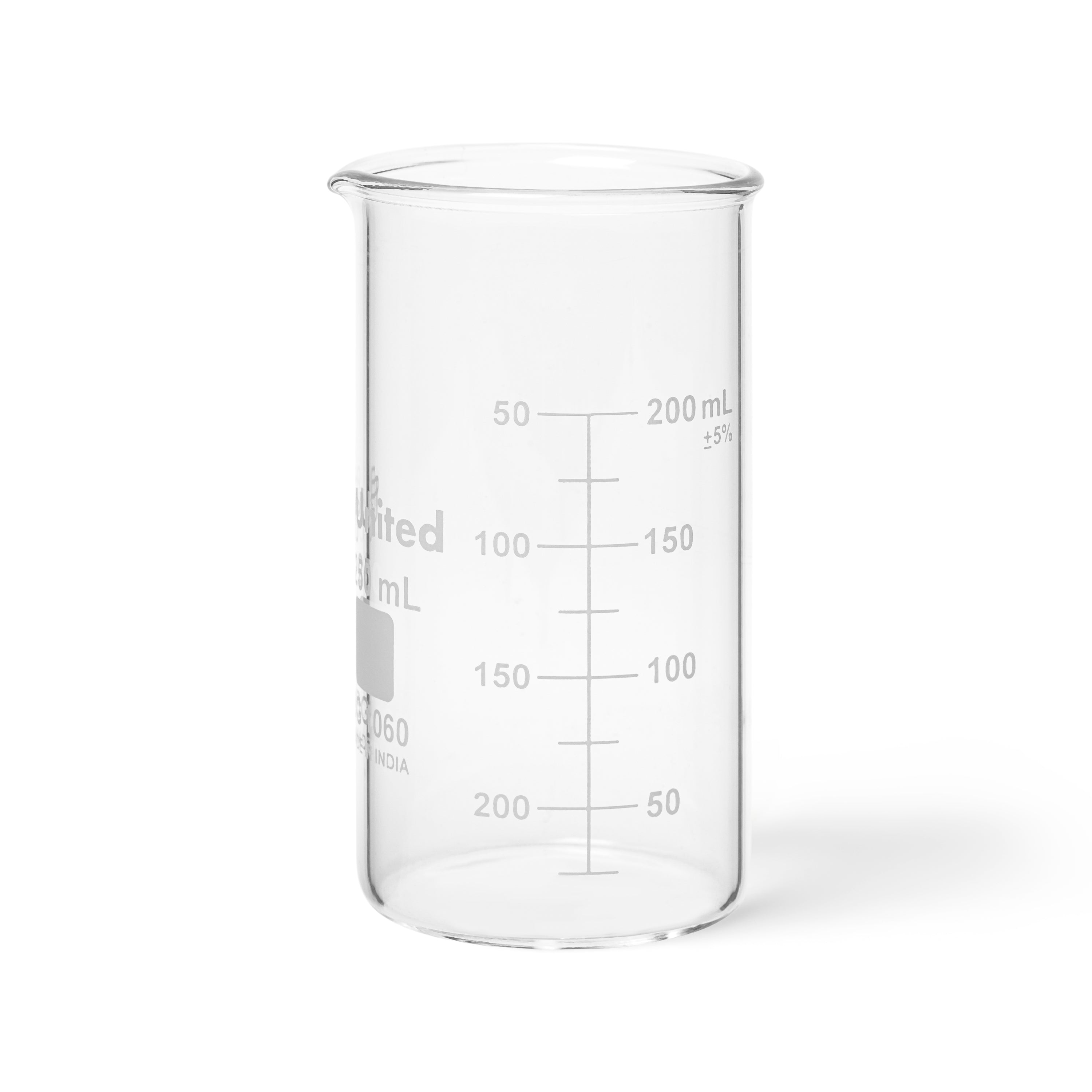 United Scientific® Beakers, Berzelius, Tall Form, No Spout, Borosilicate Glass, 250 mL, comes with 12