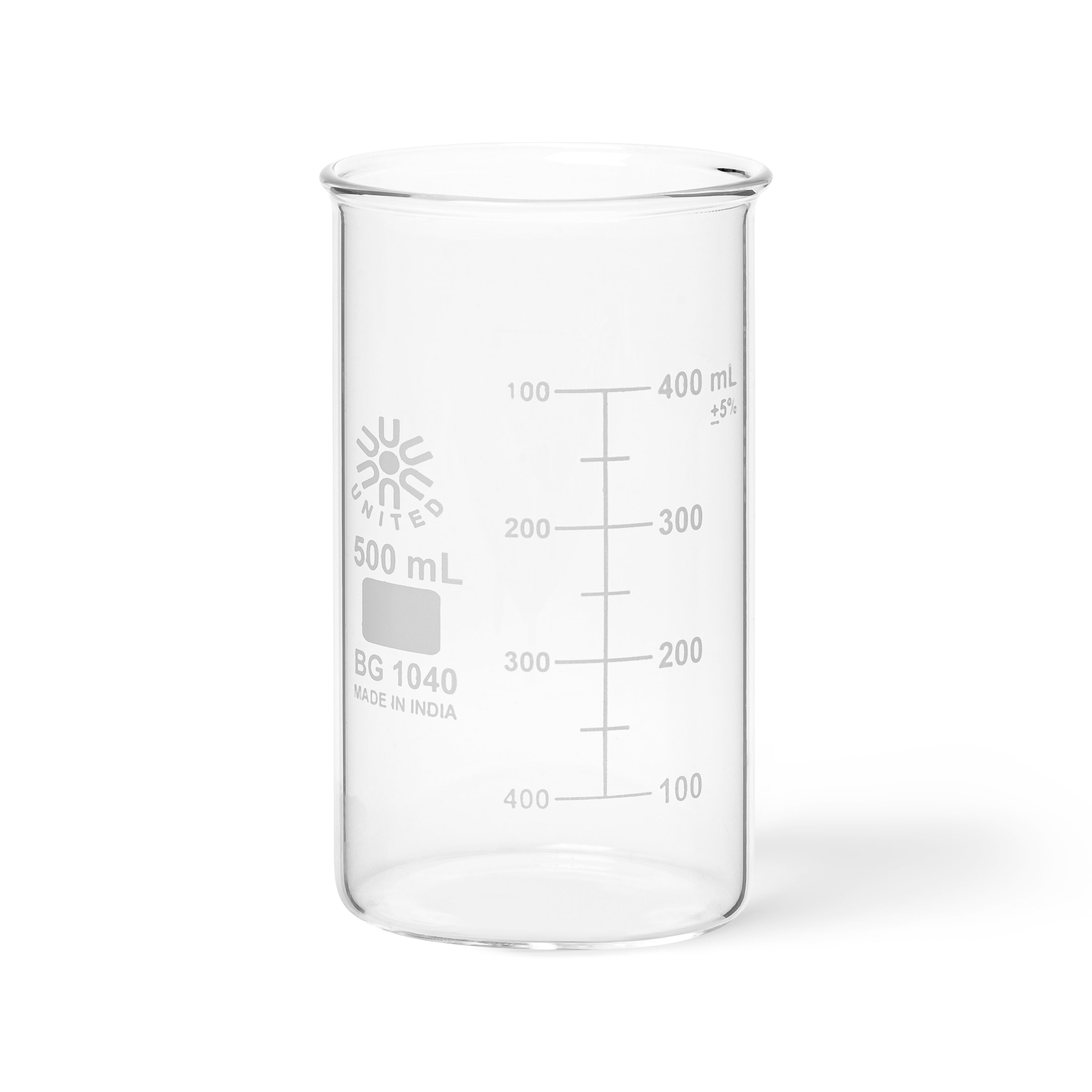 United Scientific® Beakers, Berzelius, Tall Form, No Spout, Borosilicate Glass, 500 mL, comes with 6