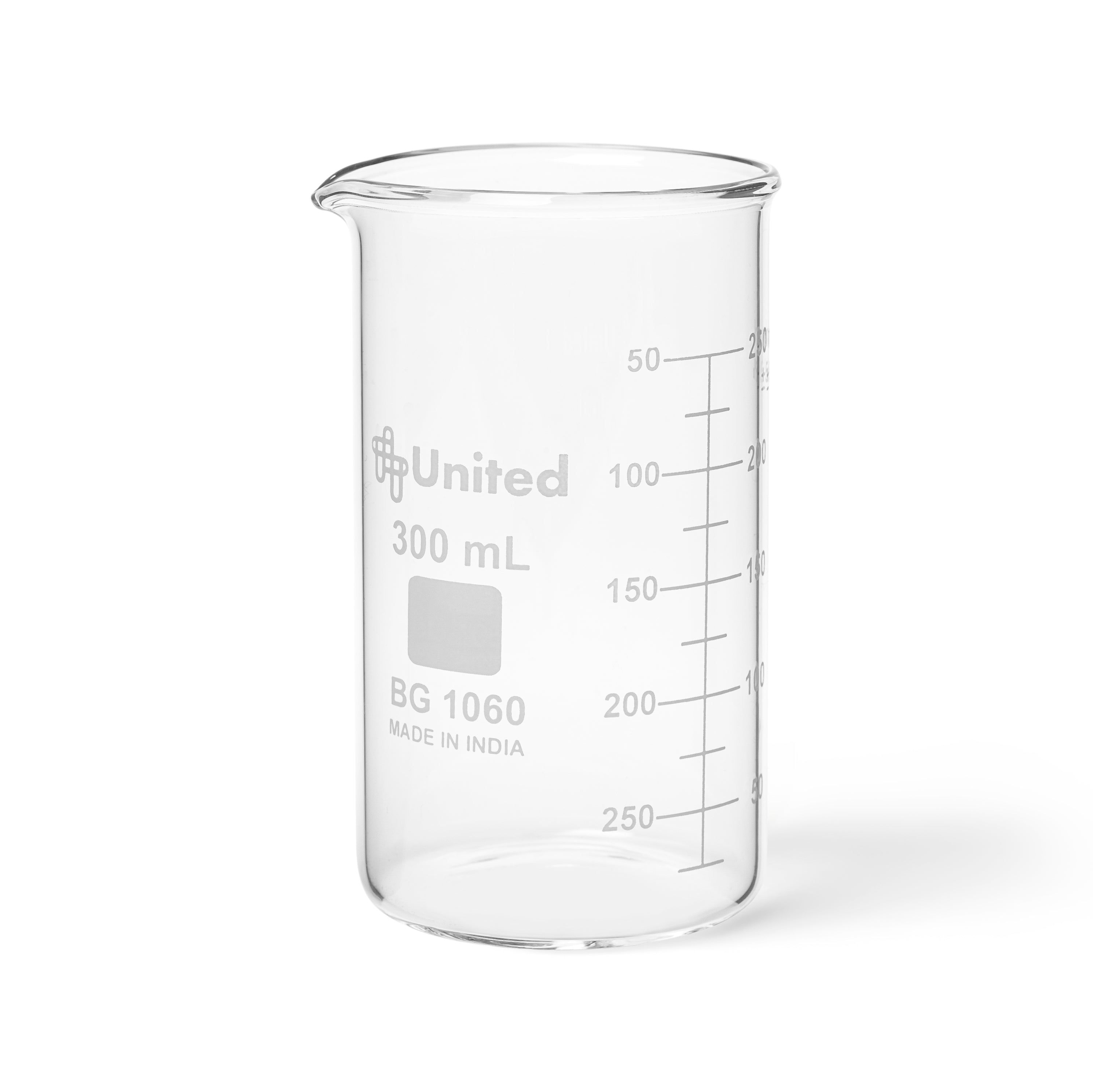 United Scientific® Beakers, Berzelius, Tall Form, Borosilicate Glass, 300 mL, comes with 12
