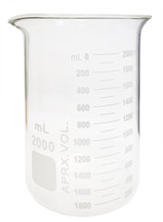 Beaker Griffin 2000ml Borosilicate Glass. Dual Graduated