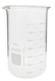 Beaker Griffin 4000ml, Borosilicate Glass. Dual Graduated.