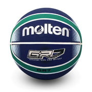 Camp/Recreation Basketball Rubber 12-Panel 2-Tone Design, Intermediate Size 6, Blue/Green