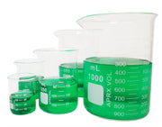 Beaker Griffin Set -5 50, 100, 250, 600, 1000. Borosilicate Glass.