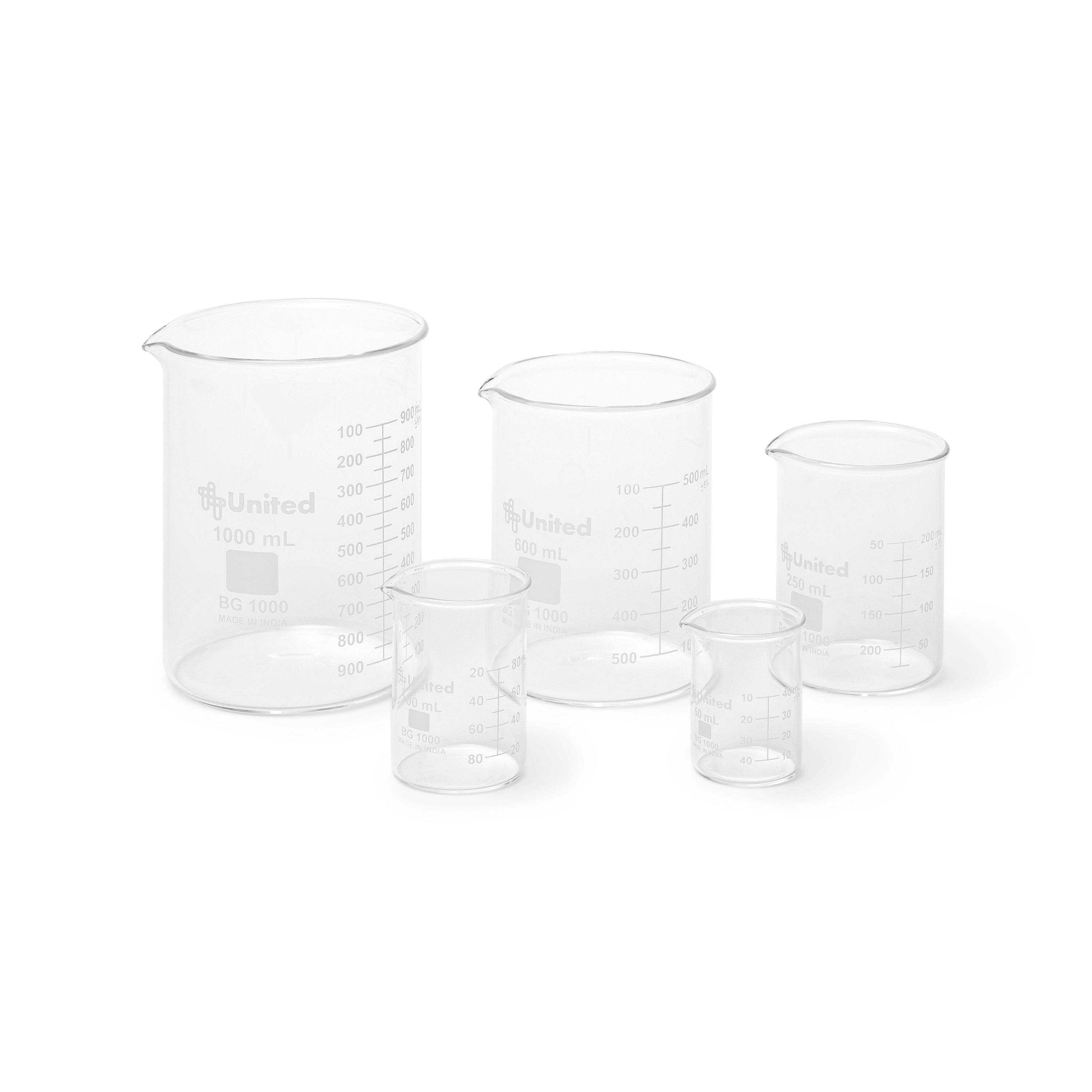 United Scientific® Glass Beaker Set, Borosilicate